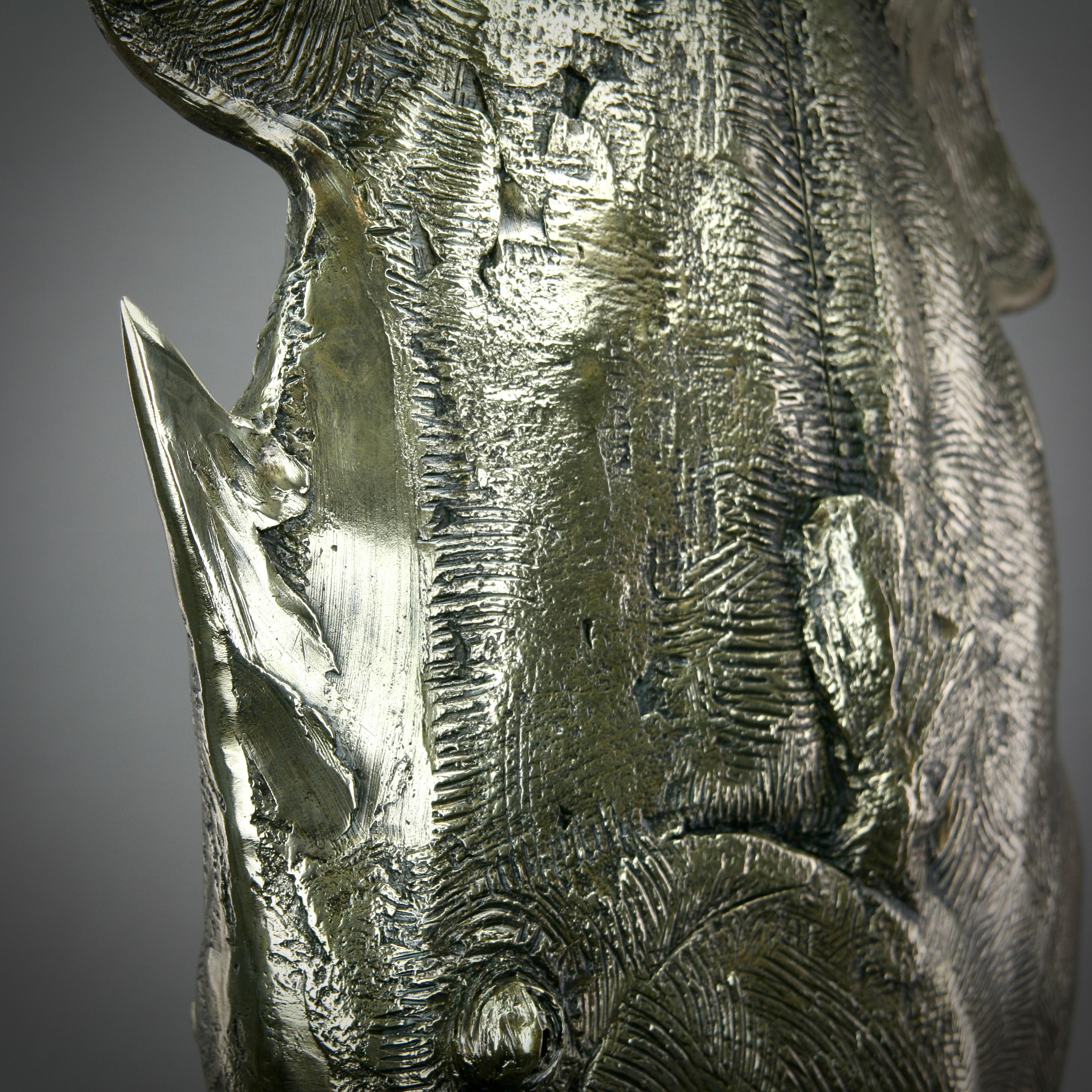 Titan Triggerfish -original bronze marine wildlife sculpture - contemporary Art For Sale 1