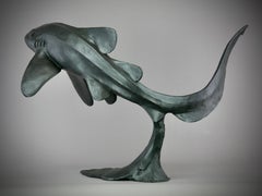 Zebra Shark -original modern bronze wildlife marine sculpture - contemporary Art