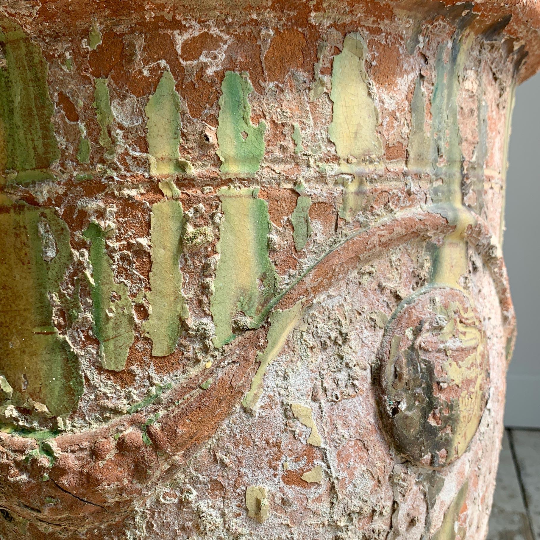 Hand-Crafted  Anduze Glazed Terracotta Planter