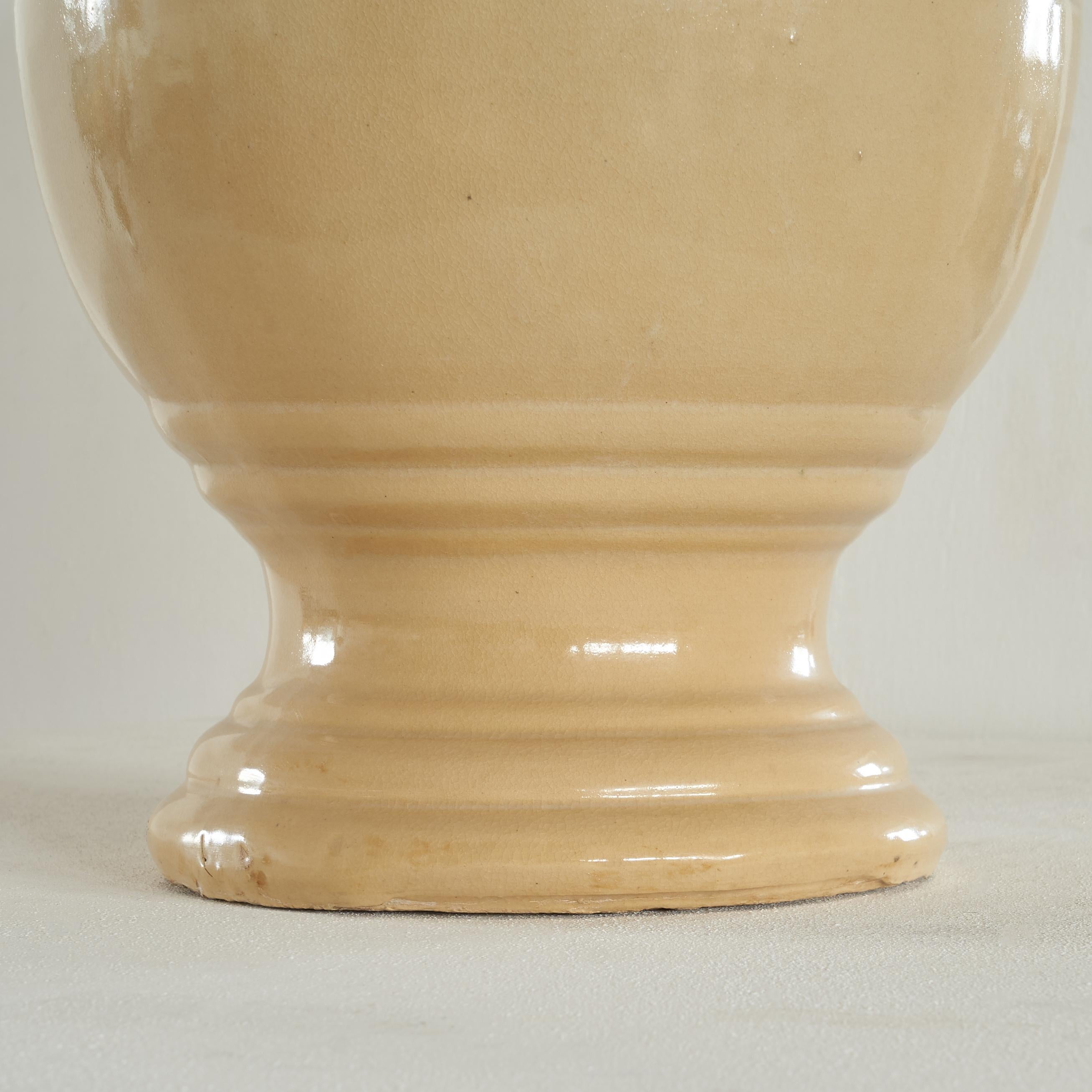 Vernissé Pot d'Anduze jaune crème en vente