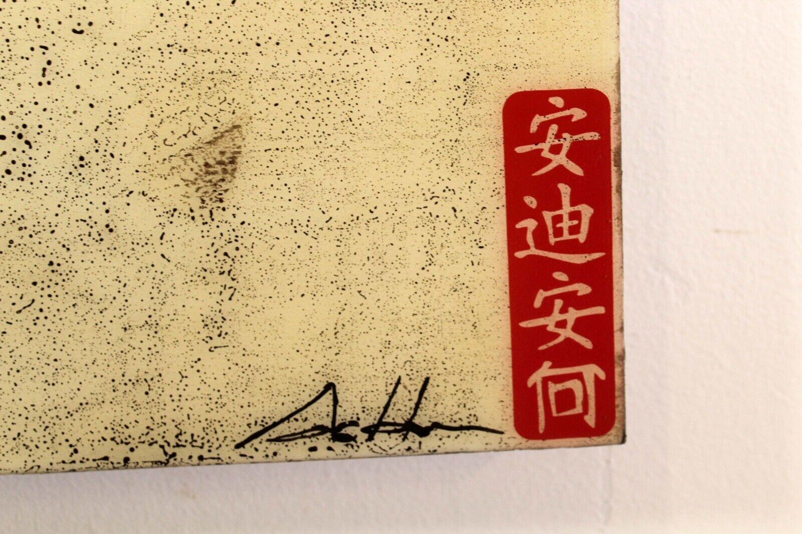 Andy Anh Ha Abstract Mixed Media Acrylic & Oil Painting on Cradled Wood Signed 2