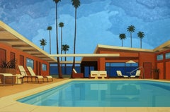 Andy Burgess, Twin Palms, Palm Springs Hotel, Öl auf Leinwand