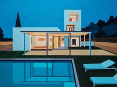 Modernist architecture, Tower House, Oil on Canvas, Andy Burgess