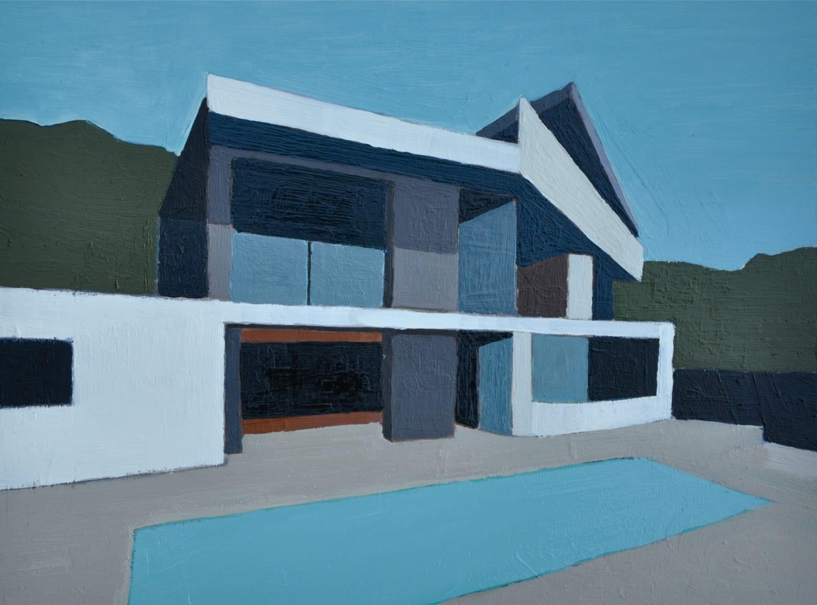 Andy Burgess Interior Painting - Modernist architecture, White House, 2009, Acrylic on panel framed behind glass