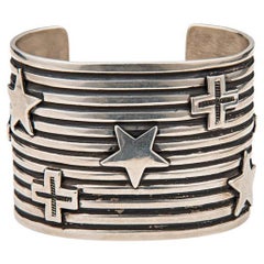 Andy Cadman Sterling Silver Star and Cross Cuff
