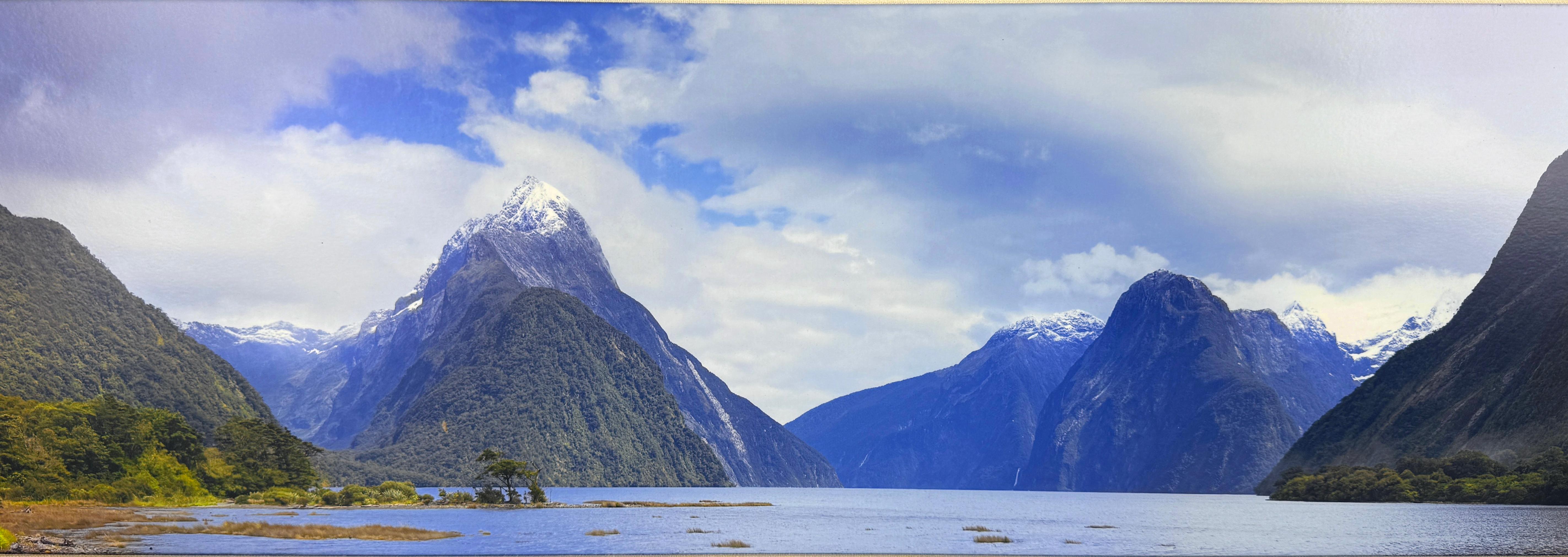 Milford Sound Piopiotahi Fjord in New Zealand - Black Landscape Photograph by Andy Currie