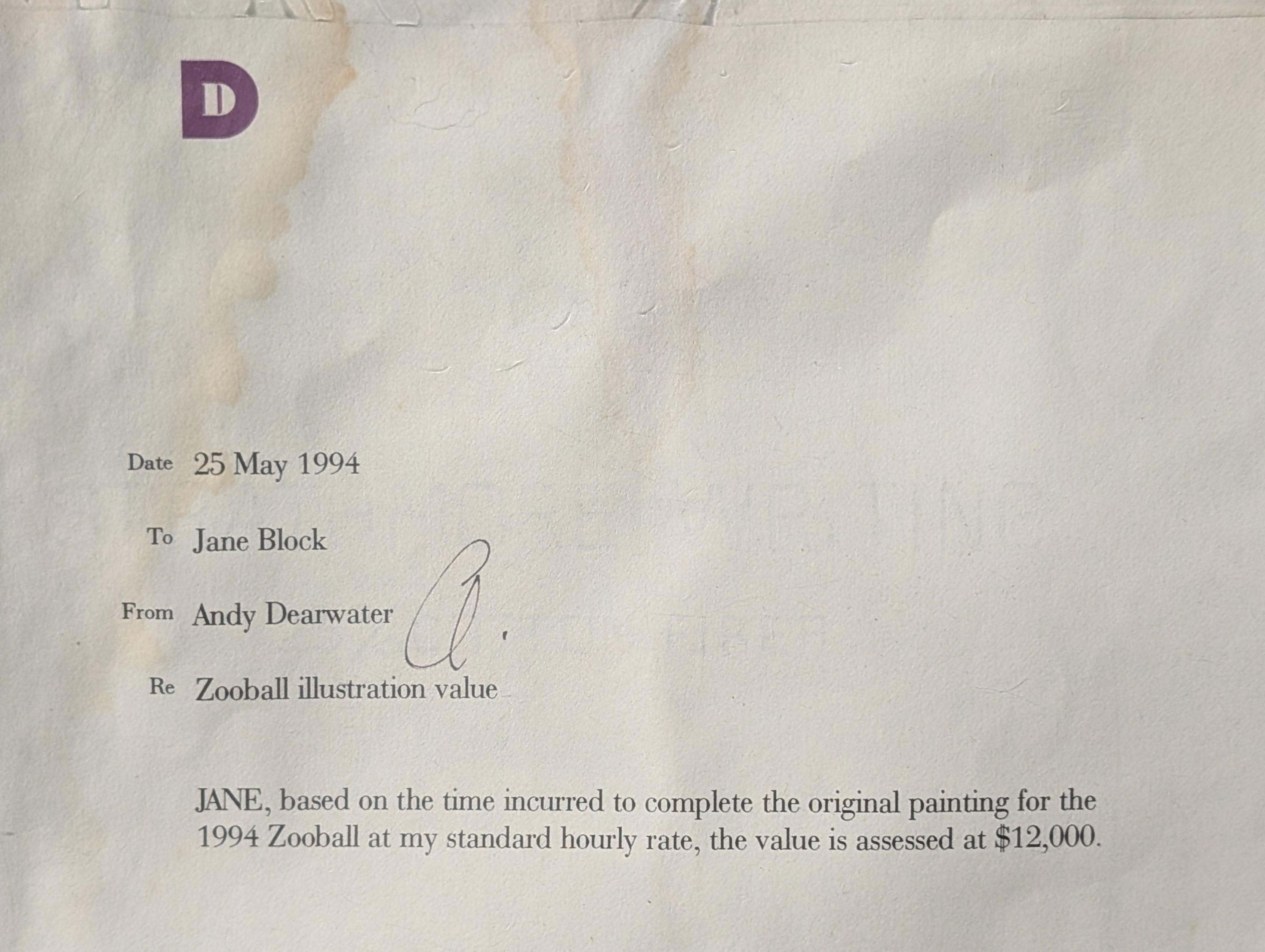 Hyperrealistische Malerei von Safari-Dschungeltieren im Laub für Zooball 1994 im Angebot 7