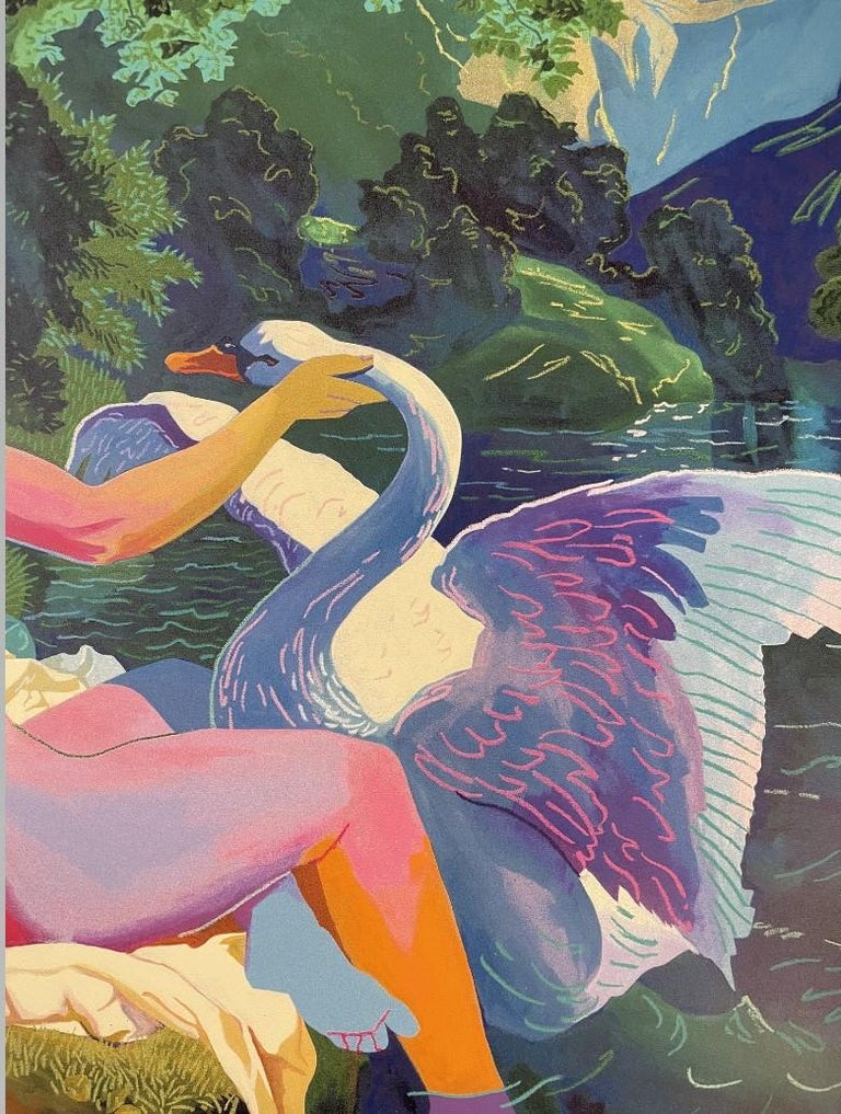 Andy DIxon Leda and the Swan Greek Mythology Modern Pop art Signed