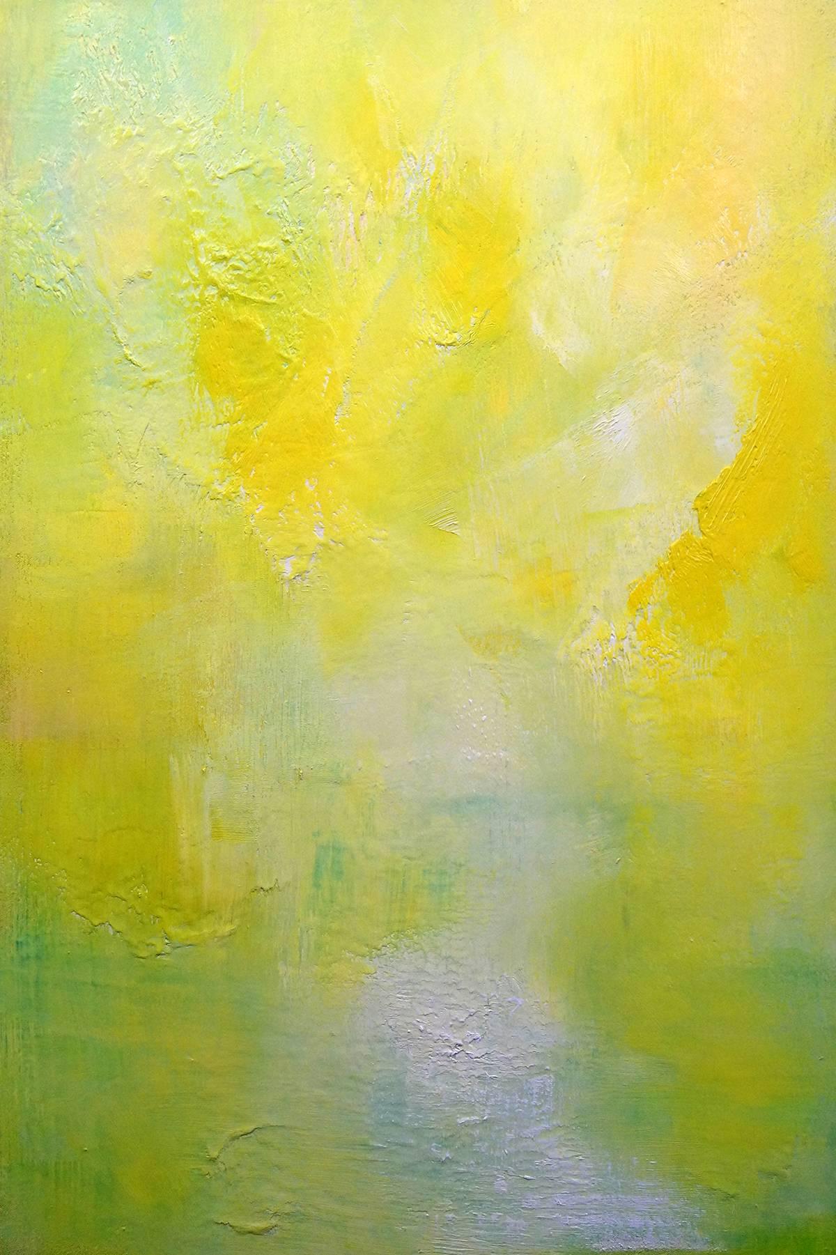 Andy Fullalove Abstract Painting - Landscape In Yellow, Contemporary Abstract Oil Painting