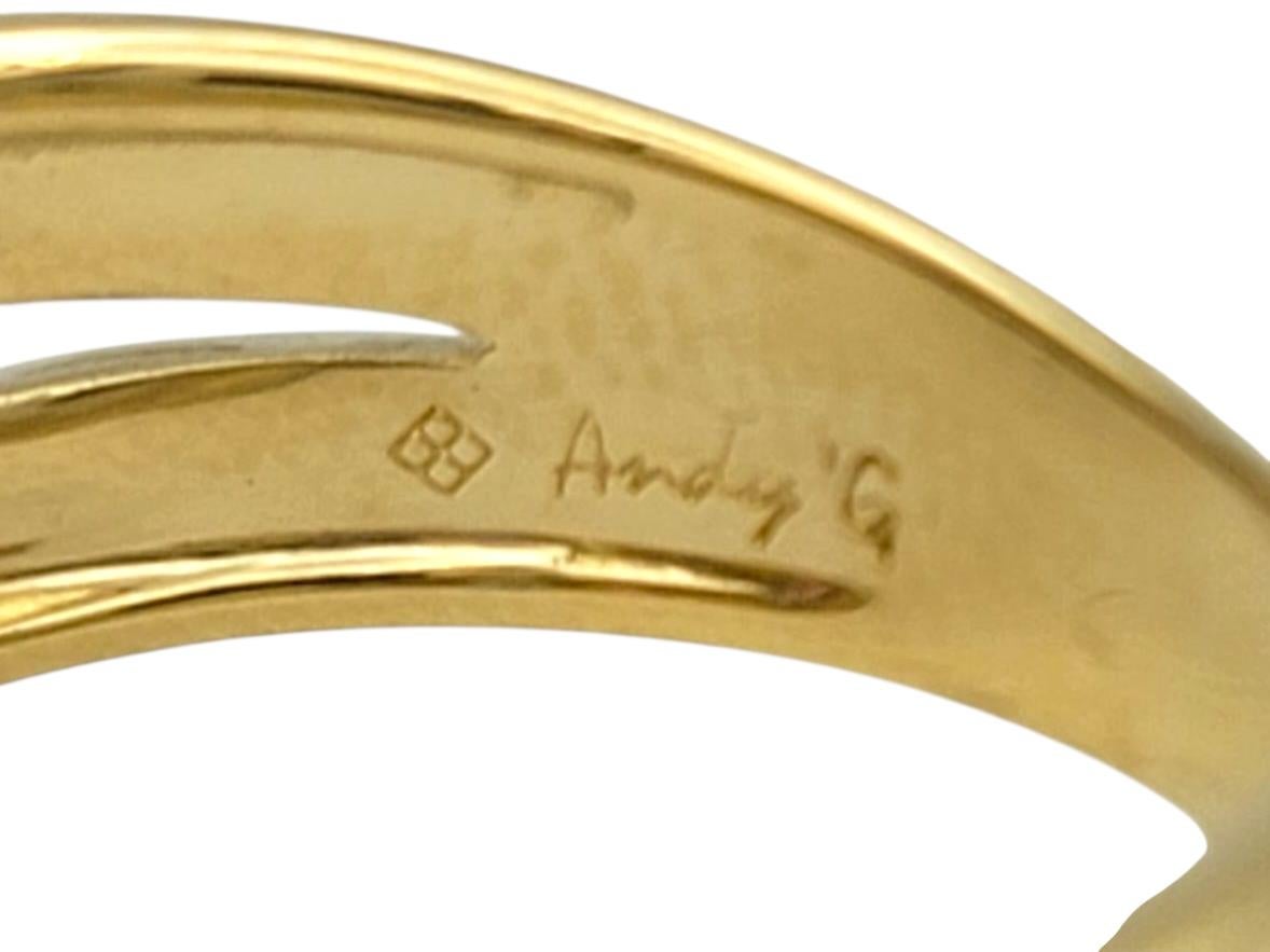 Andy G. Multi Gemstone Split Shank Band Ring en or jaune 18 carats en vente 1