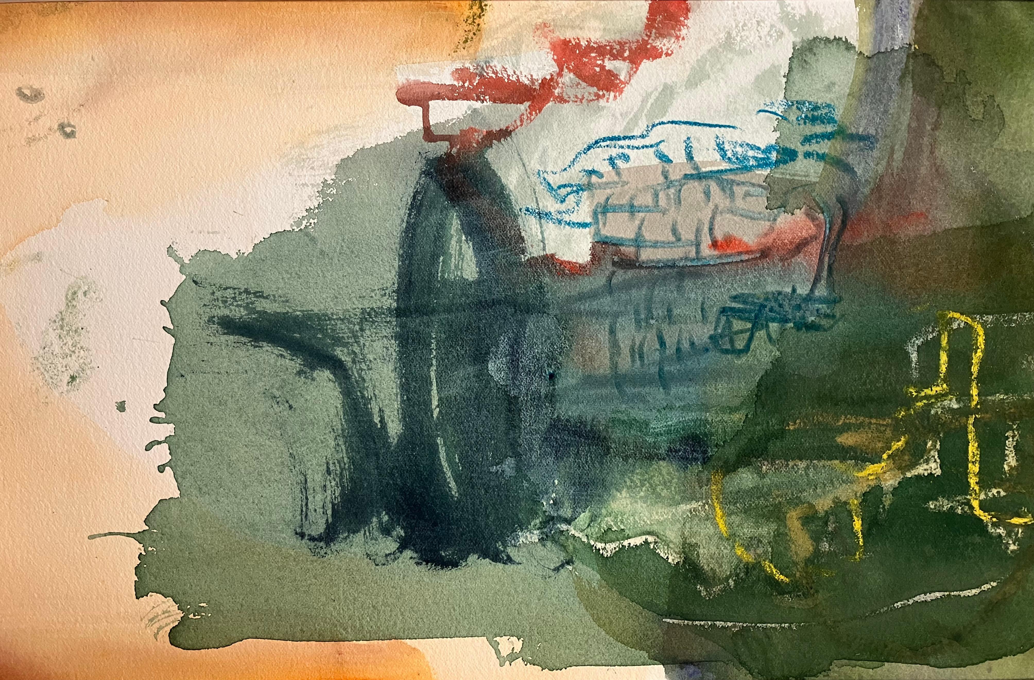 „Ein Treffen von Räumen, Ravello-Abend“, Mixed-Media . Signiertes Originalgemälde (Abstrakter Expressionismus), Painting, von Andy Gradwell
