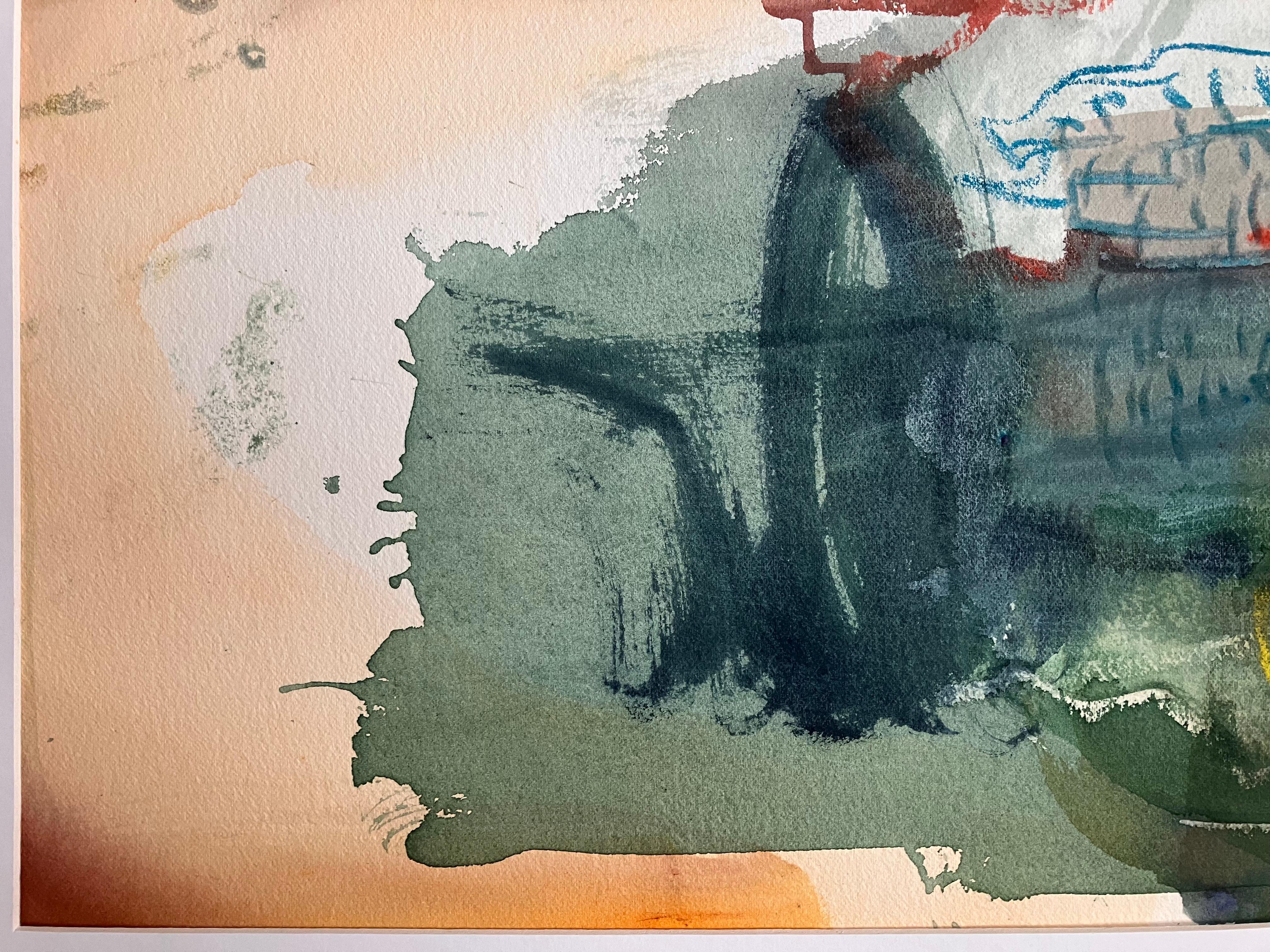 „Ein Treffen von Räumen, Ravello-Abend“, Mixed-Media . Signiertes Originalgemälde (Braun), Abstract Painting, von Andy Gradwell