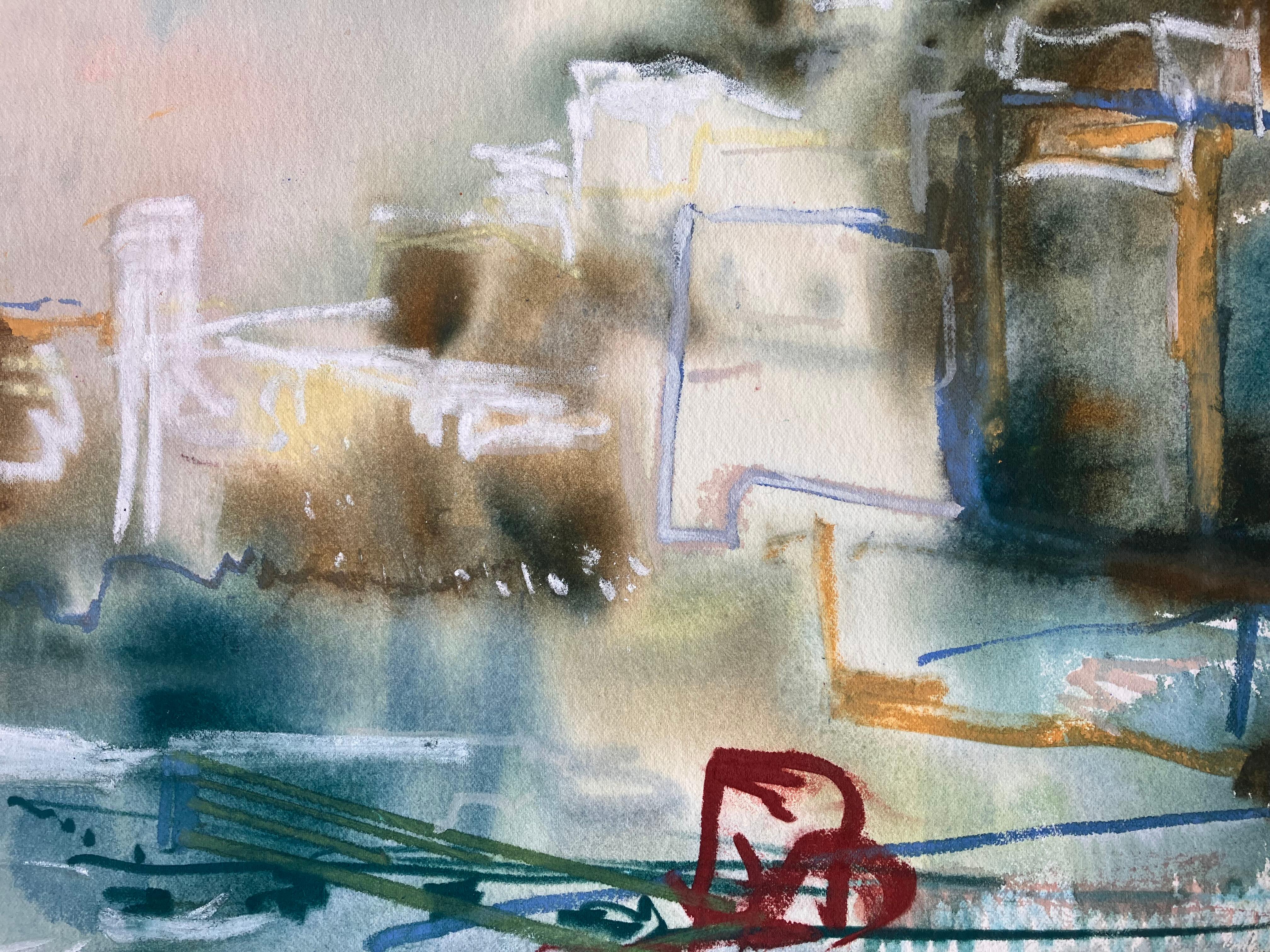 'Costiera Amalfitana, una vista verso Ravello', dipinto originale firmato del 2005 circa. in vendita 1