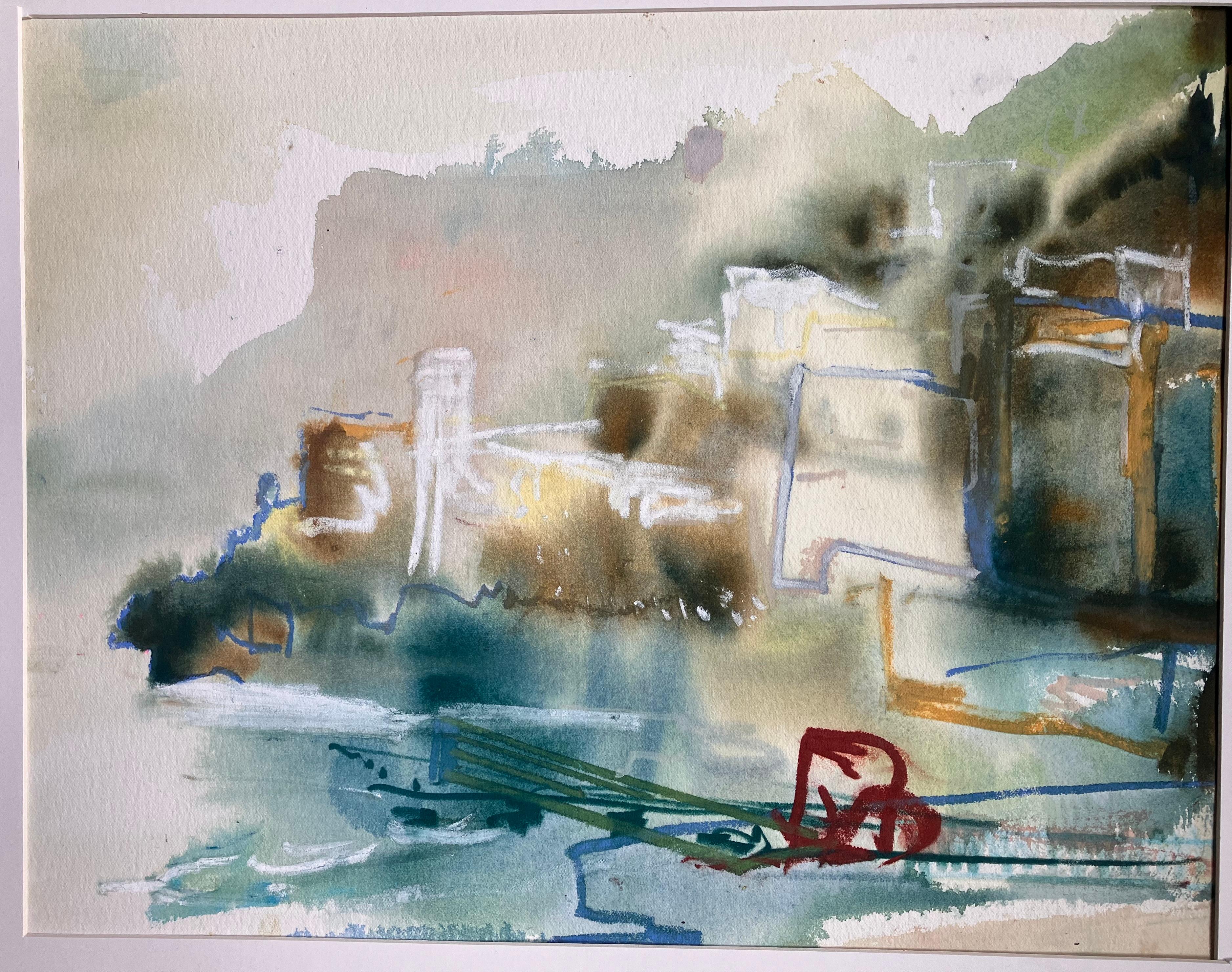 'Costiera Amalfitana, una vista verso Ravello', dipinto originale firmato del 2005 circa. - Art di Andy Gradwell
