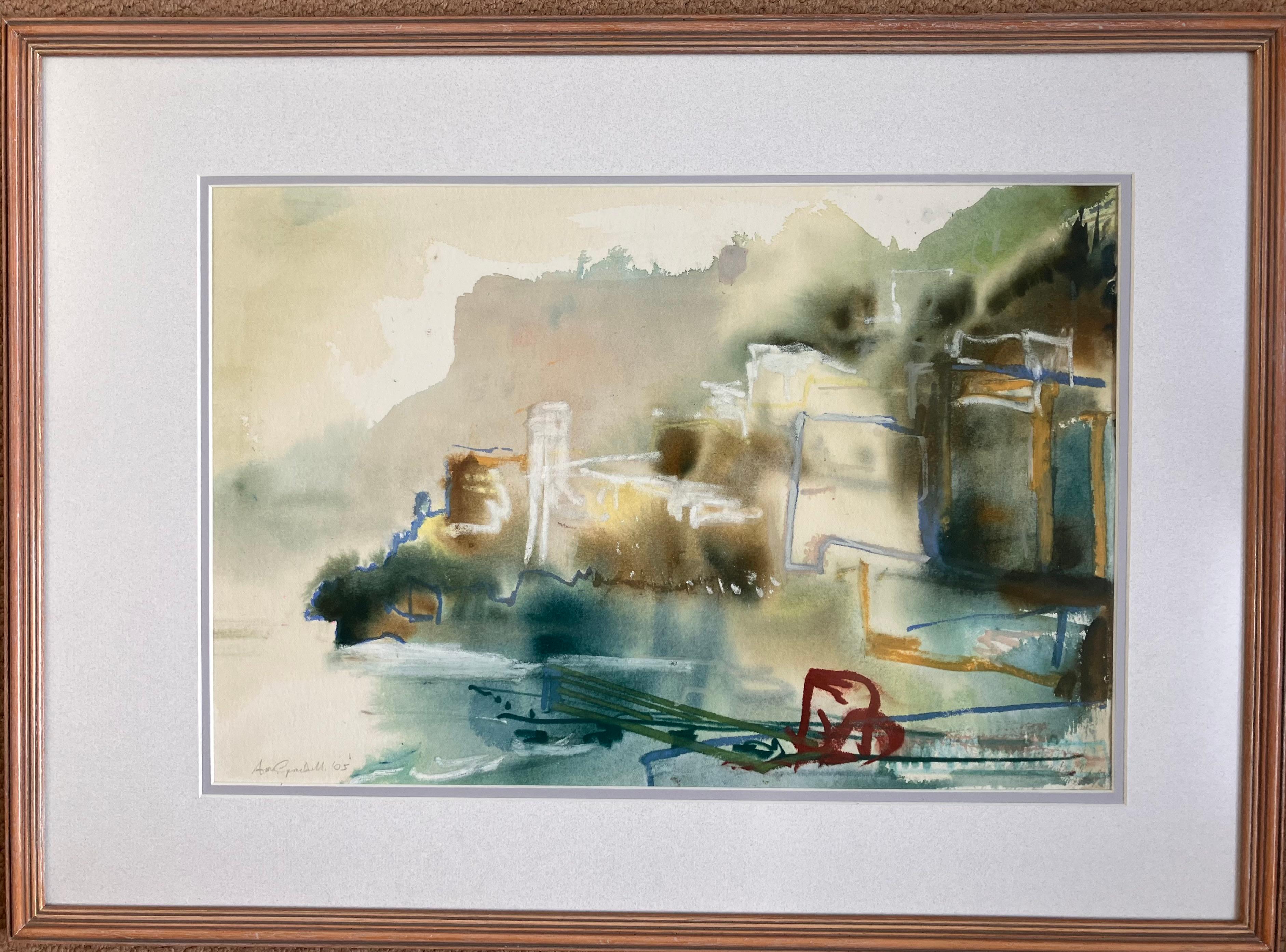 „Amalfi Coast, a View toward Ravello“, signiertes Originalgemälde um 2005.