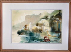 'Costiera Amalfitana, una vista verso Ravello', dipinto originale firmato del 2005 circa.