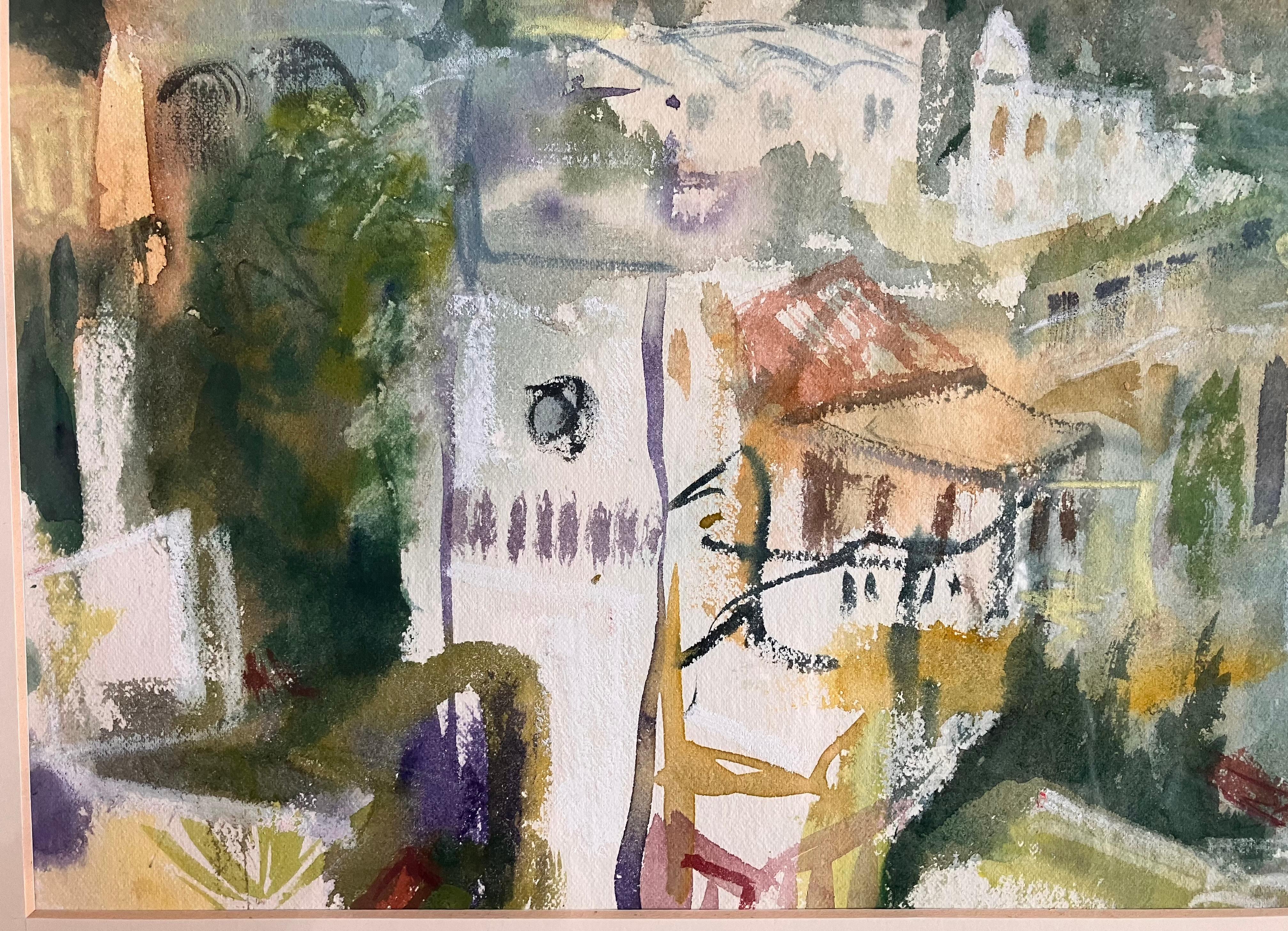 „Amalfiküste, Abendlicht in Richtung Ravello“, signiertes Originalgemälde um 2005 (Impressionismus), Painting, von Andy Gradwell