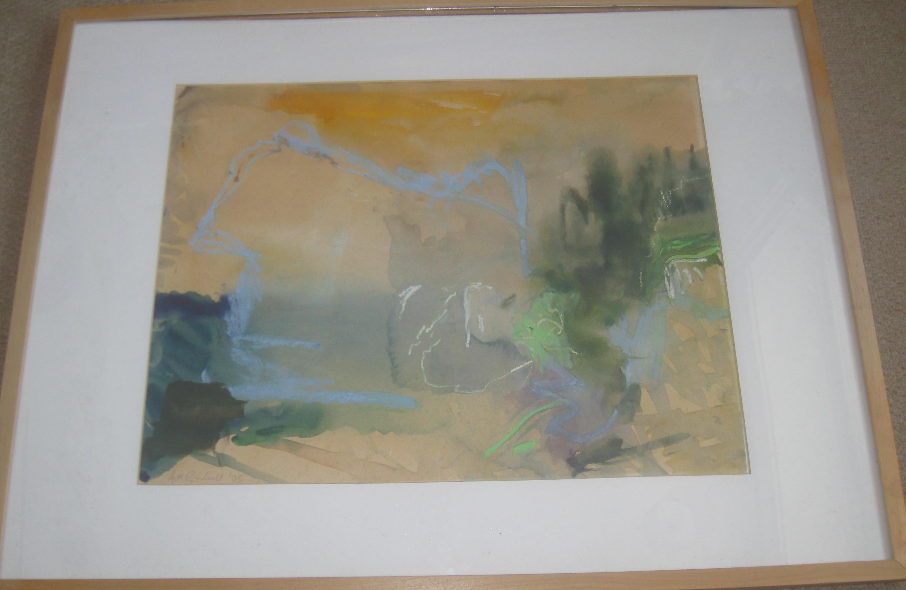 'Amalfi Cove, Evening Light', mixed media on paper c2005 For Sale 1