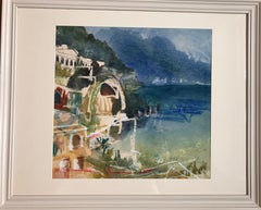 'Amalfi ' Italy. Coastline' original mixed media , signed , c2005