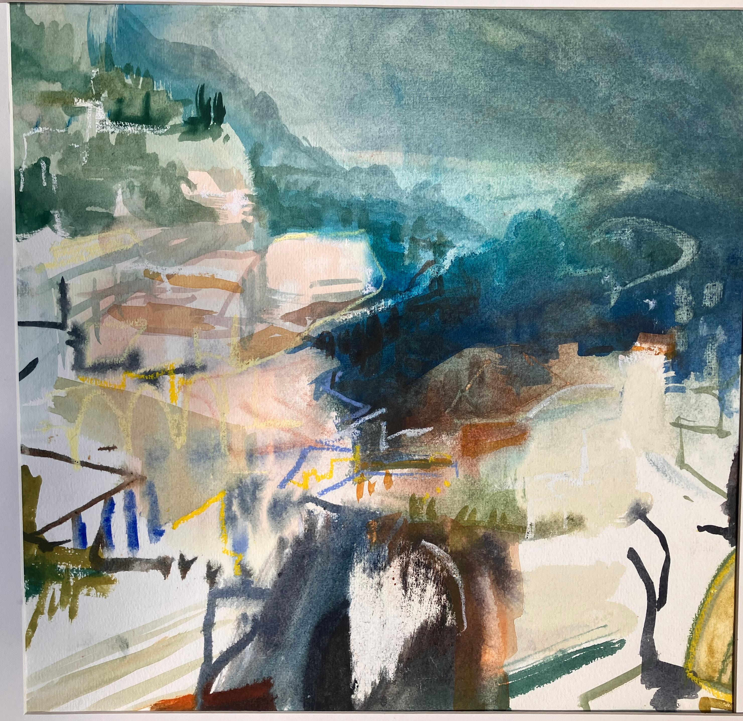 Amalfi, Italie  Tableau original signé « View of the Bay », circa 2005. - Painting de Andy Gradwell