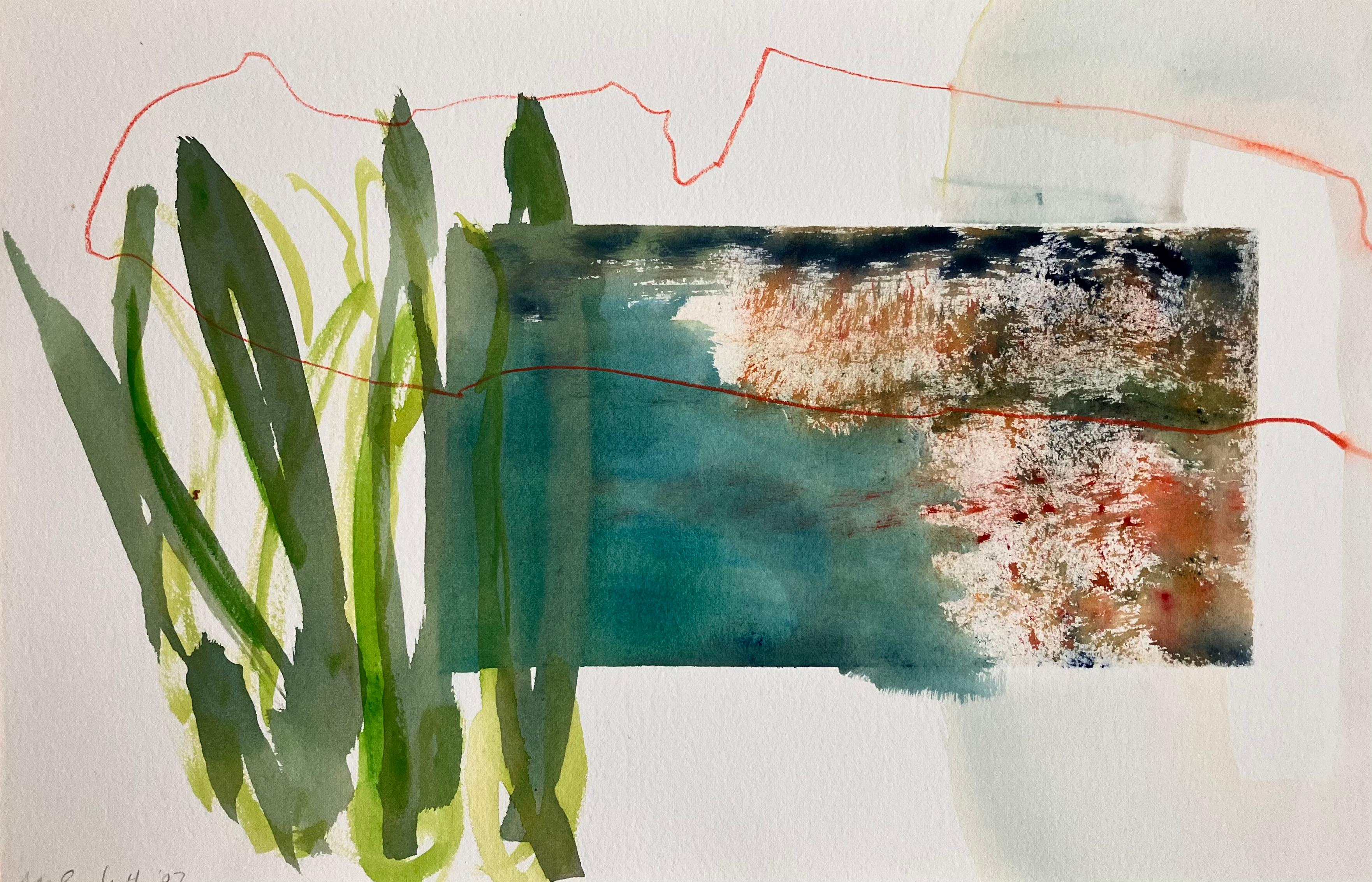 'Avon  Walk, no 12', tecnica mista, dipinto originale firmato - Art di Andy Gradwell