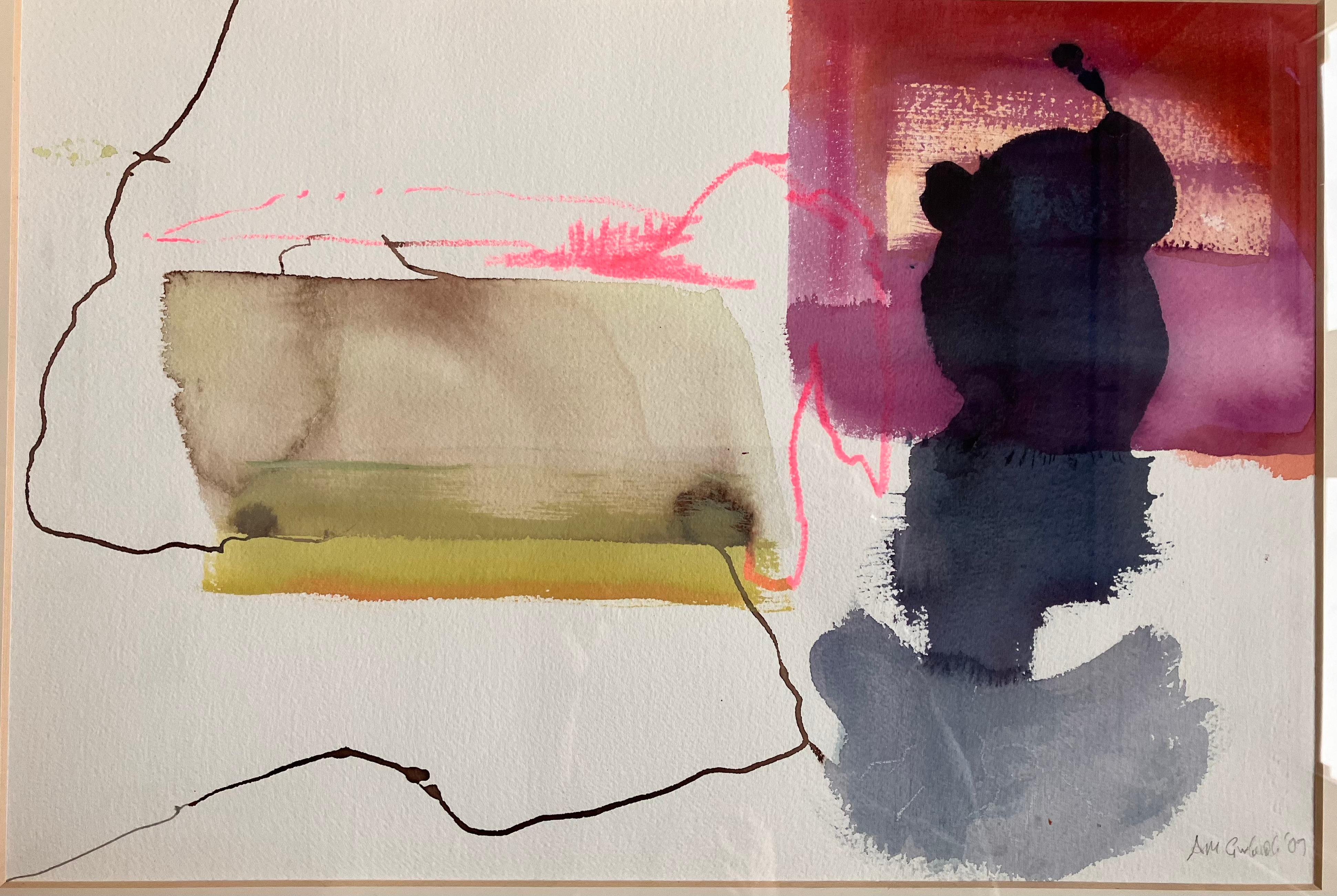 Passeggiata Avon n. 14  c 2009 dipinto originale a tecnica mista firmato. - Painting di Andy Gradwell