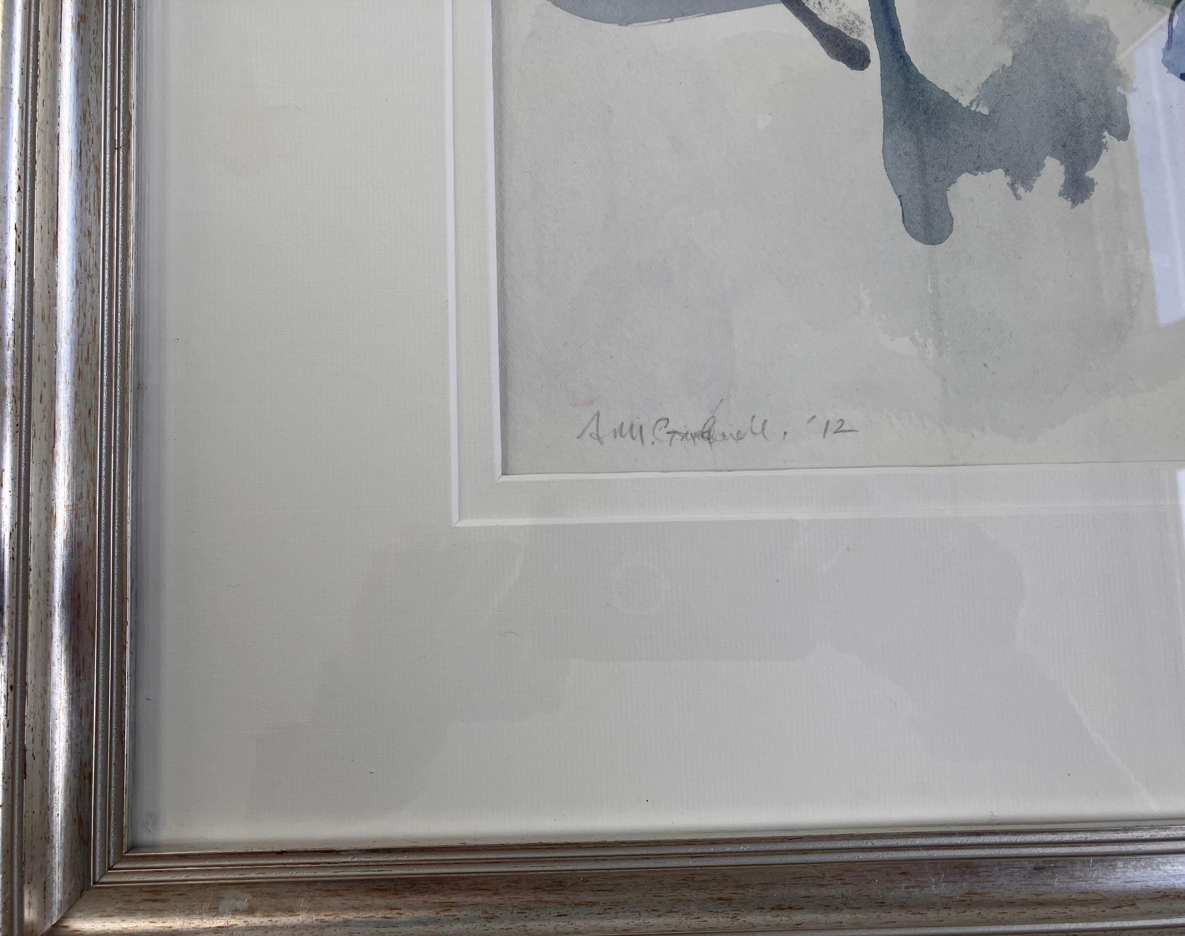 'Avon Walk no 18' dipinto originale firmato circa 2012
tecnica mista su carta tessuta 34cmx50cm
cornice smaltata in legno dorato argentato 58cmx75cm
Un pezzo di una serie di dipinti basati su passeggiate lungo il fiume Avon nel Wiltshire e nel