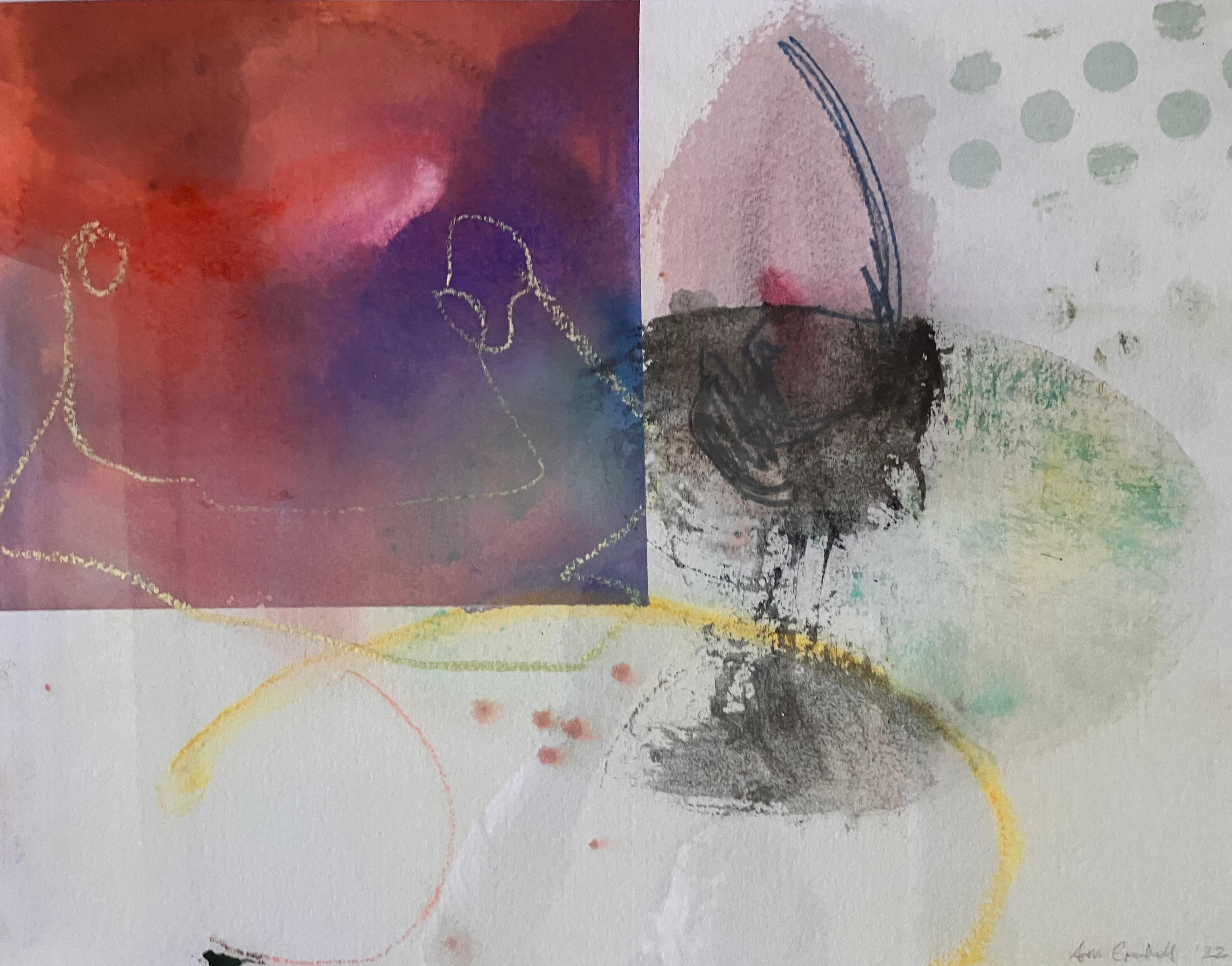 'Avon Walk No 45 , Dawn light' signed orignal painting c2022 - Abstract Expressionist Painting by Andy Gradwell