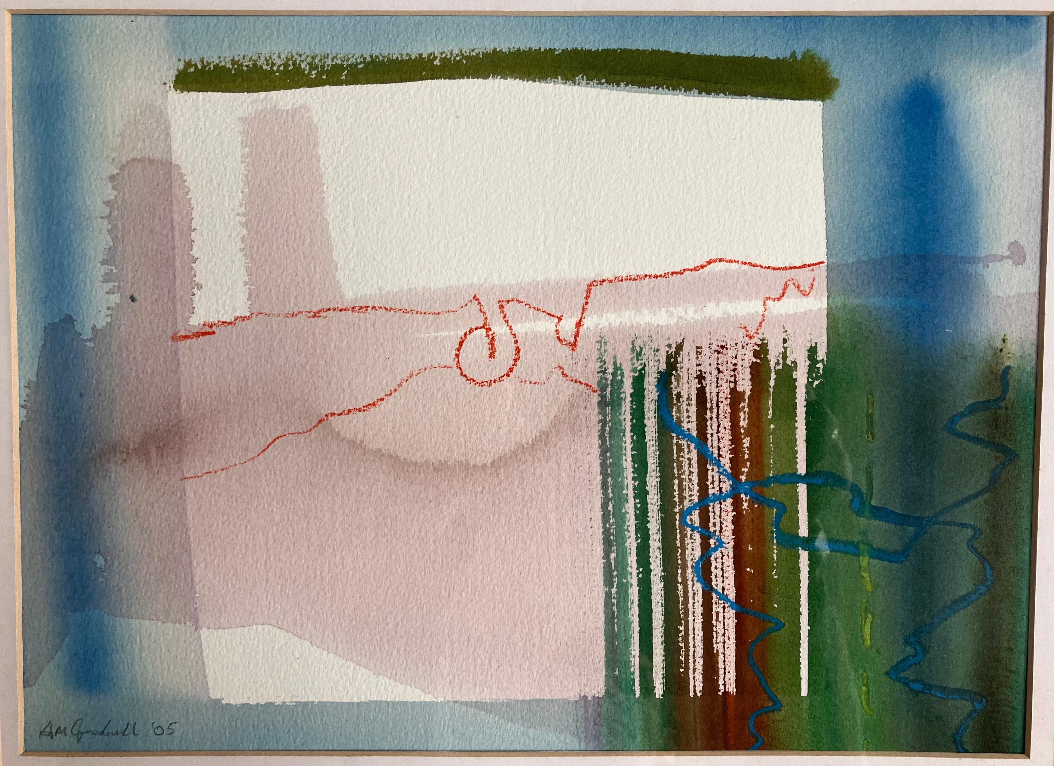 'Avon Walk, No 5' Mixed media painting . Signed original c2005 - Painting by Andy Gradwell
