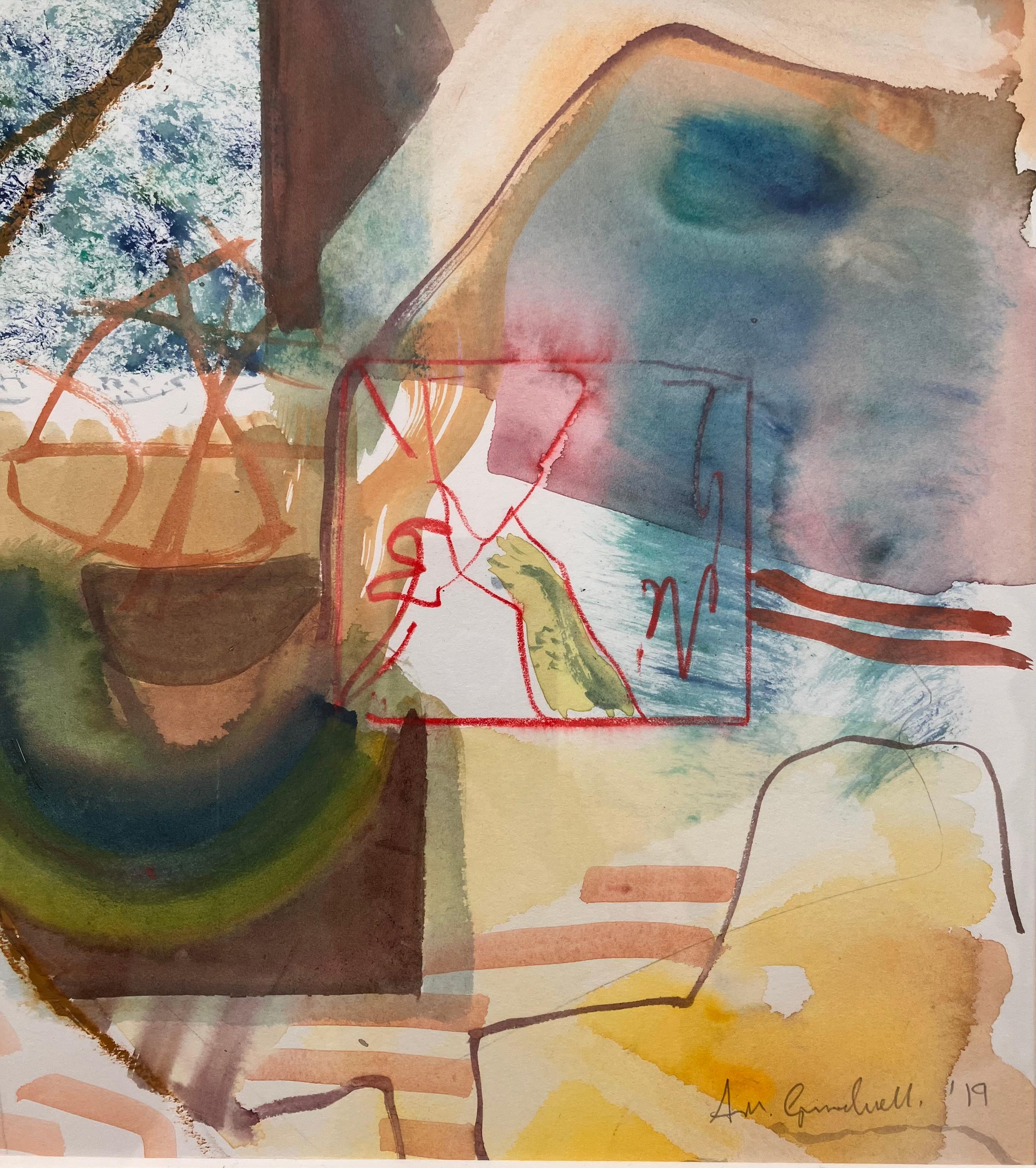 Avon Walk, no27 Quadro originale a tecnica mista e firmato C.C. 2019 - Painting Espressionismo astratto di Andy Gradwell