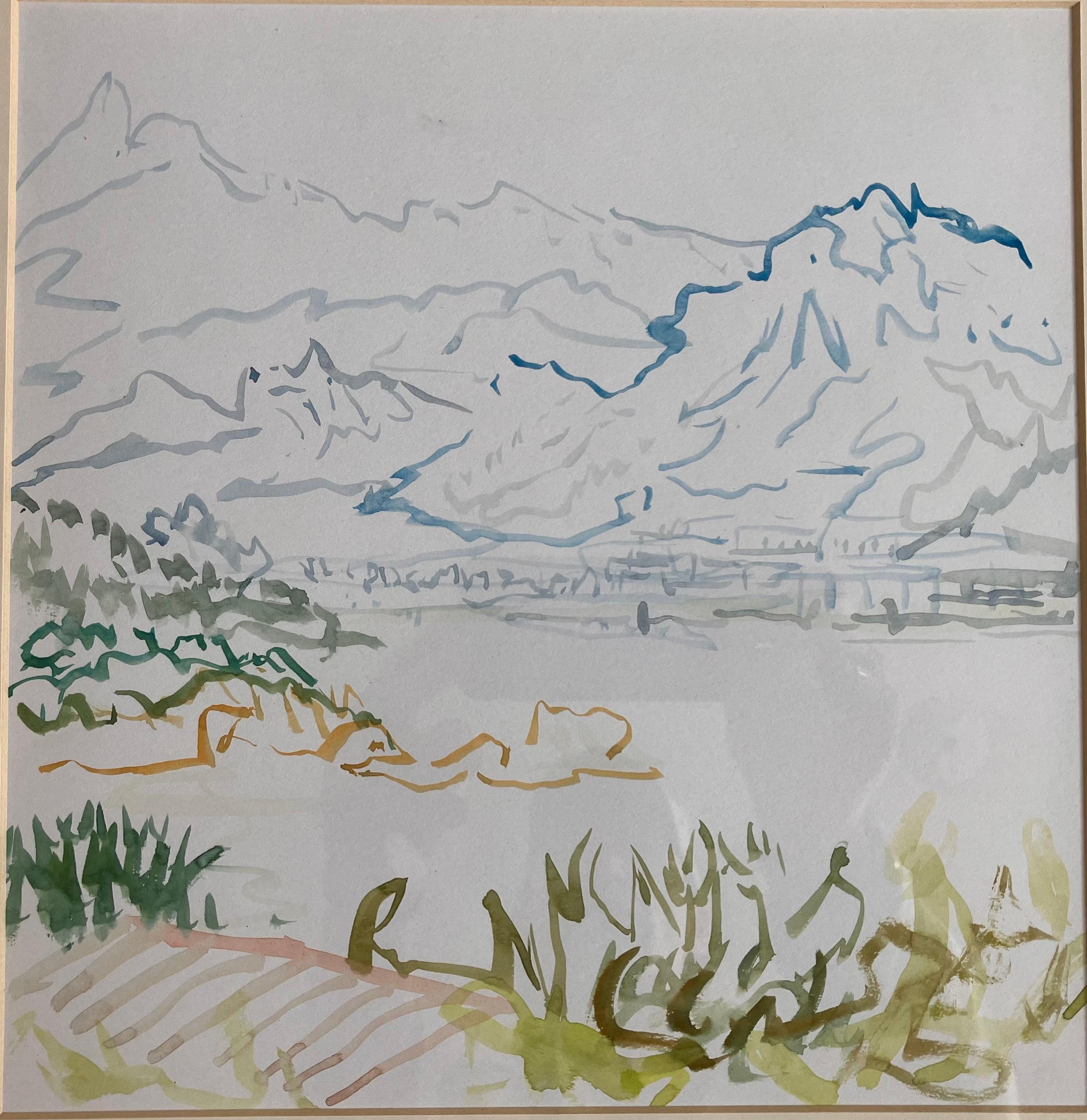 Baia Sardinia  obra firmada  hacia 2003. - Painting de Andy Gradwell
