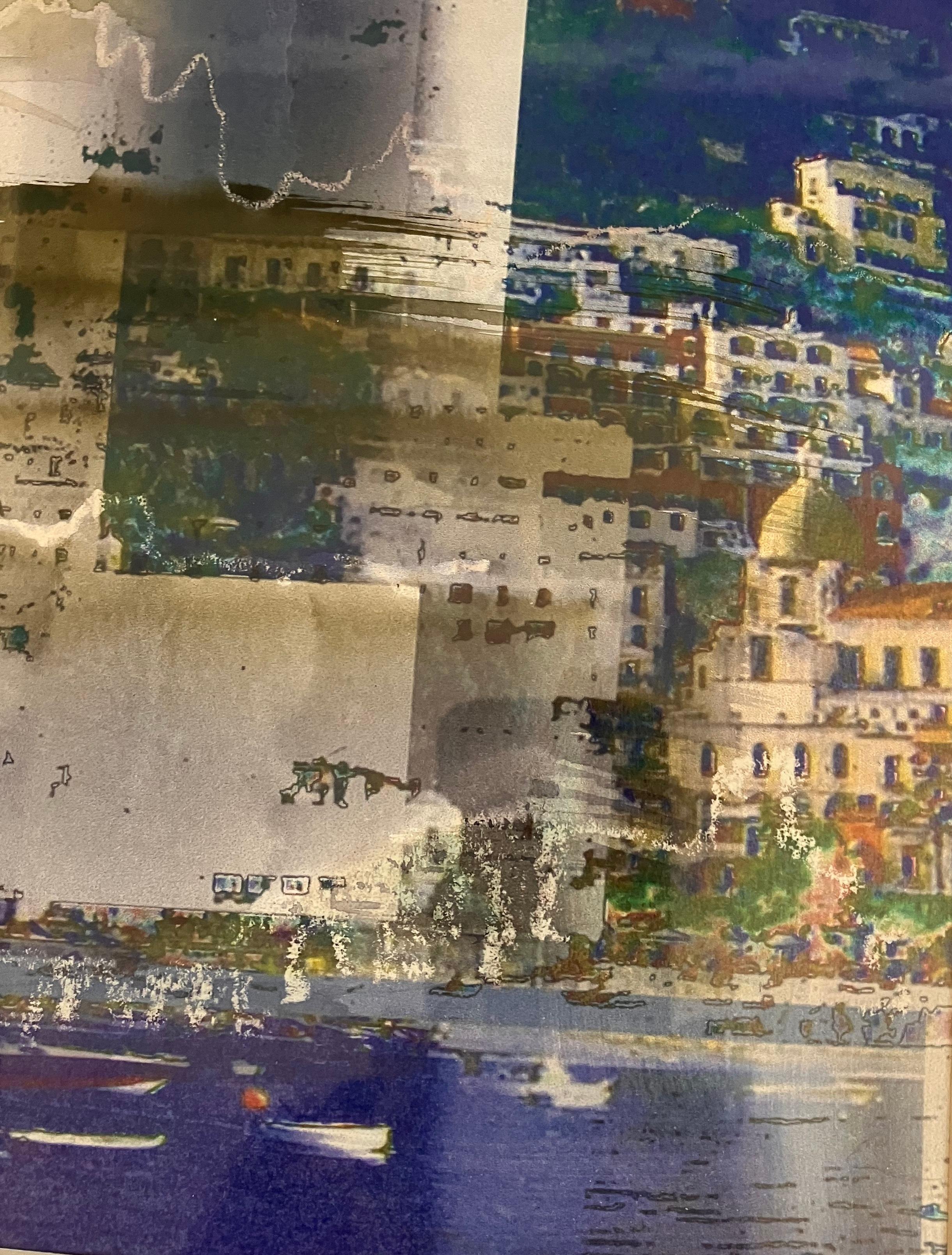 'Città verso il mare' originale firmato a tecnica mista c2005 - Painting Postmoderno di Andy Gradwell