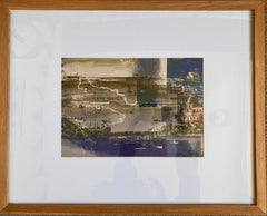 Used 'City to the Sea' signed original mixed media c2005