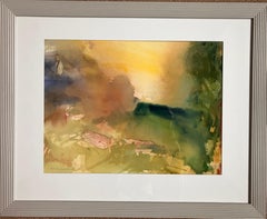 Evening Bay", pintura original en técnica mixta firmada, alrededor de 2005.