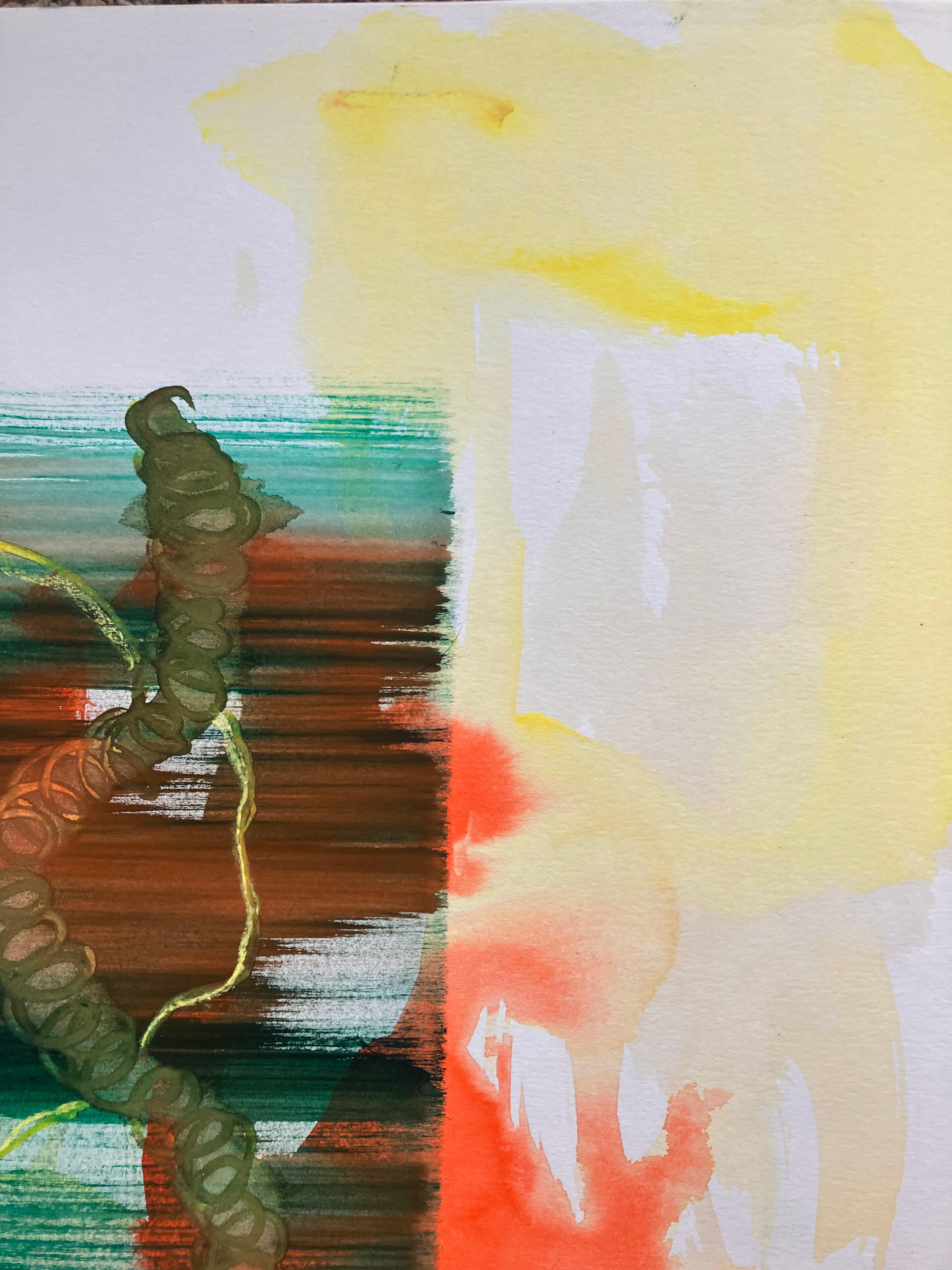 Excursions . No 5.'  Original signed work circa  2020/2021. - Beige Landscape Art by Andy Gradwell