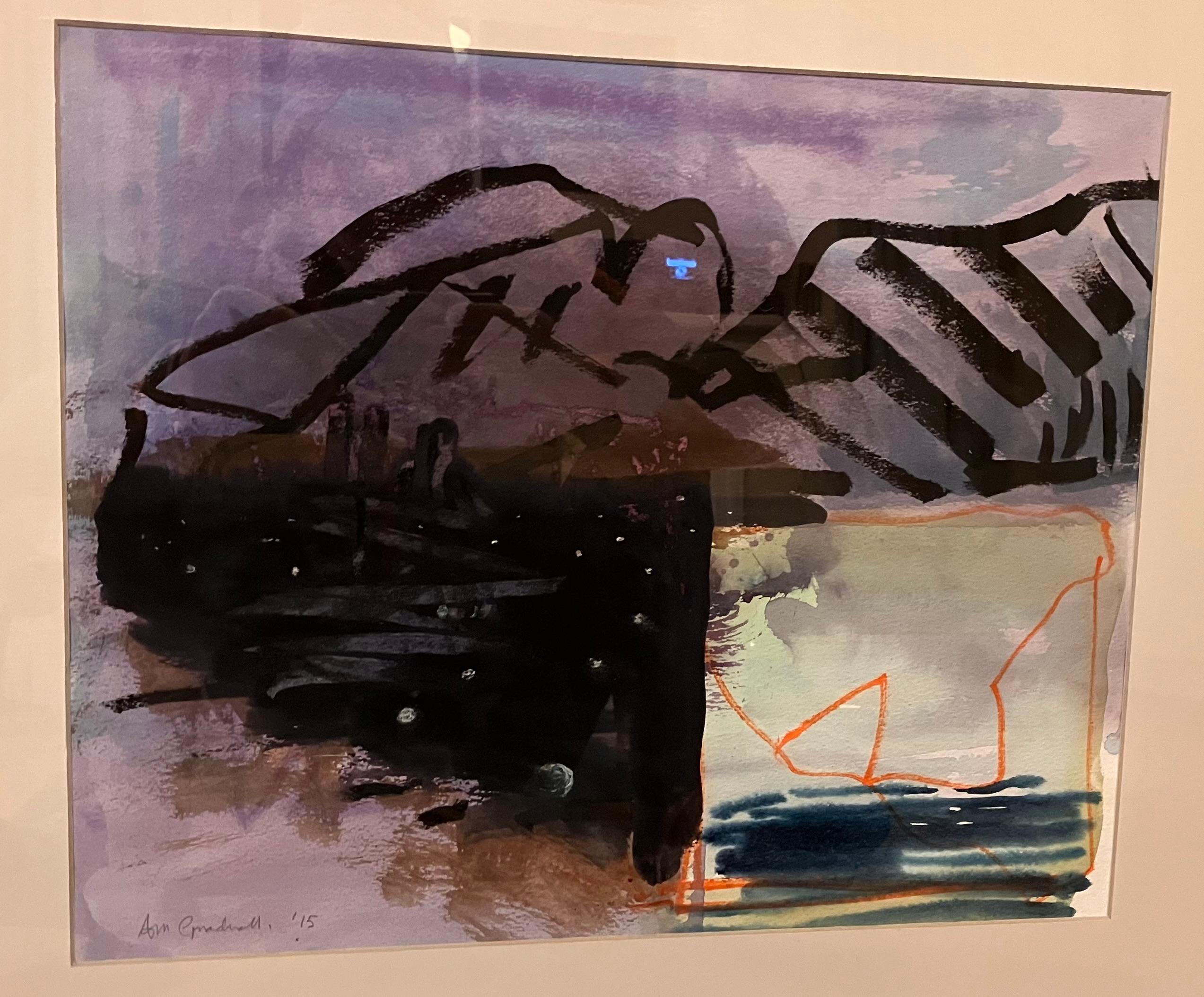 'Falmouth , Noche y Día' pintura original  obra firmada hacia 2015. - Painting de Andy Gradwell