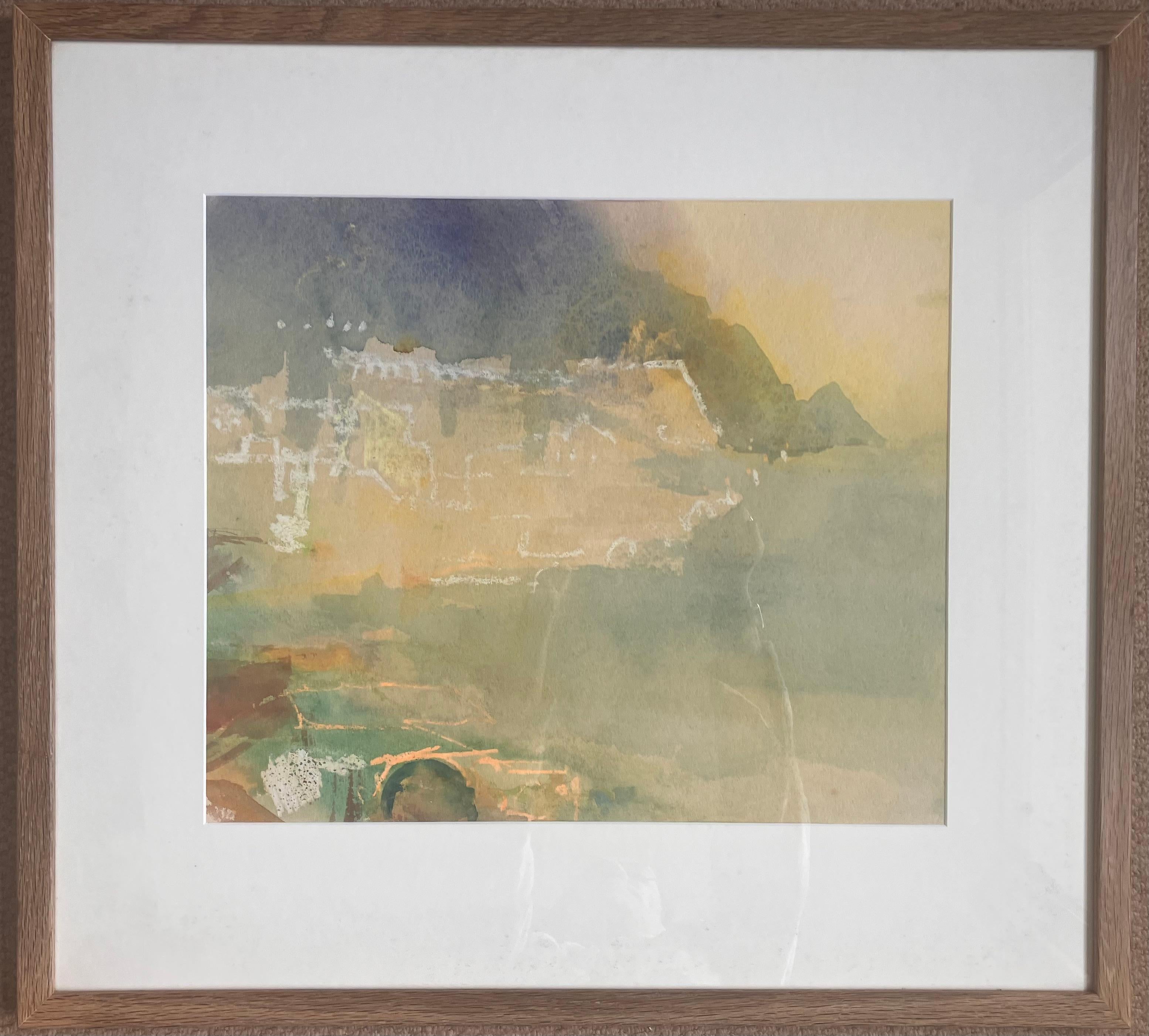 'Morning Haze Amalfi' original signed mixed media painting Signed c2017