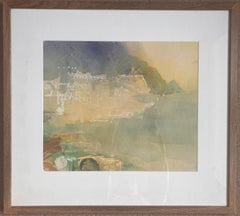 'Morning Haze Amalfi' pittura a tecnica mista originale firmata Firmato c2017