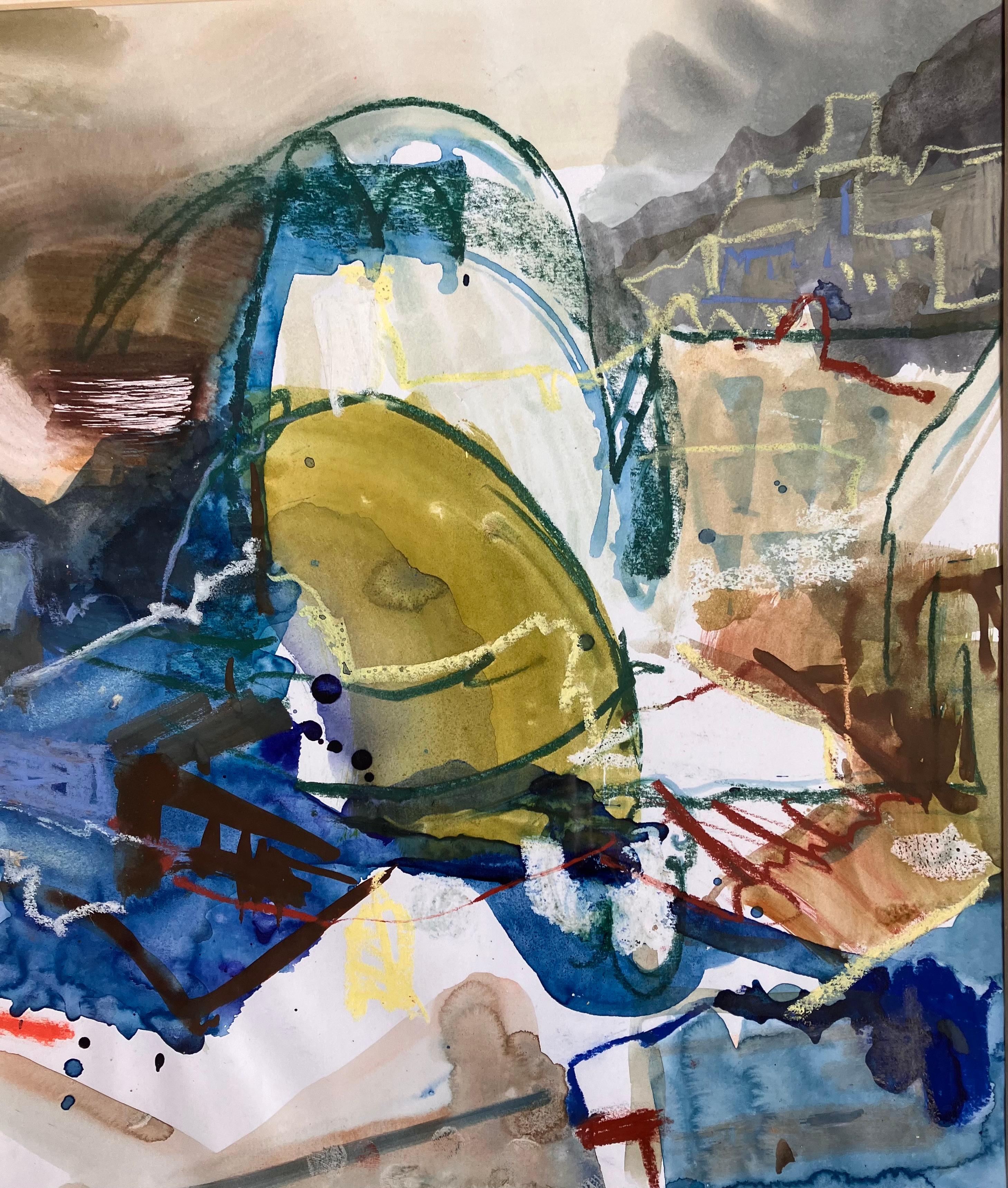 Tempesta notturna a Napoli. Quadro originale firmato  c 2005 - Painting Impressionismo astratto di Andy Gradwell