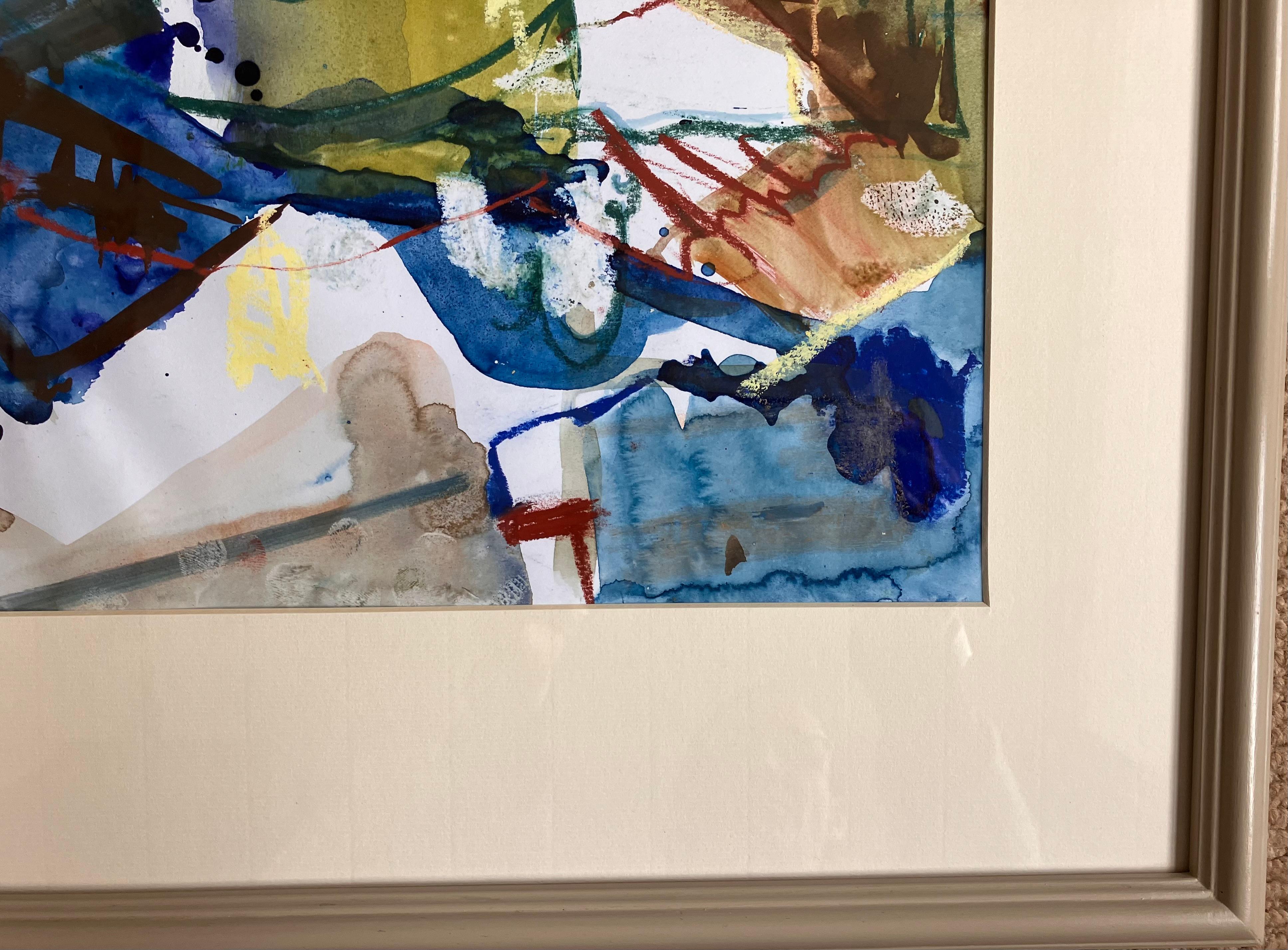 'Tempesta notturna a Napoli' .Quadro originale di Andy Gradwell. ~Firmato nel 2005 circa. 
Pittura originale a tecnica mista su carta. 38cm x 50cm
Cornice smaltata su misura 56 x 67
 Un bel pezzo ponderato sugli ampi tour di Gradwell in Italia