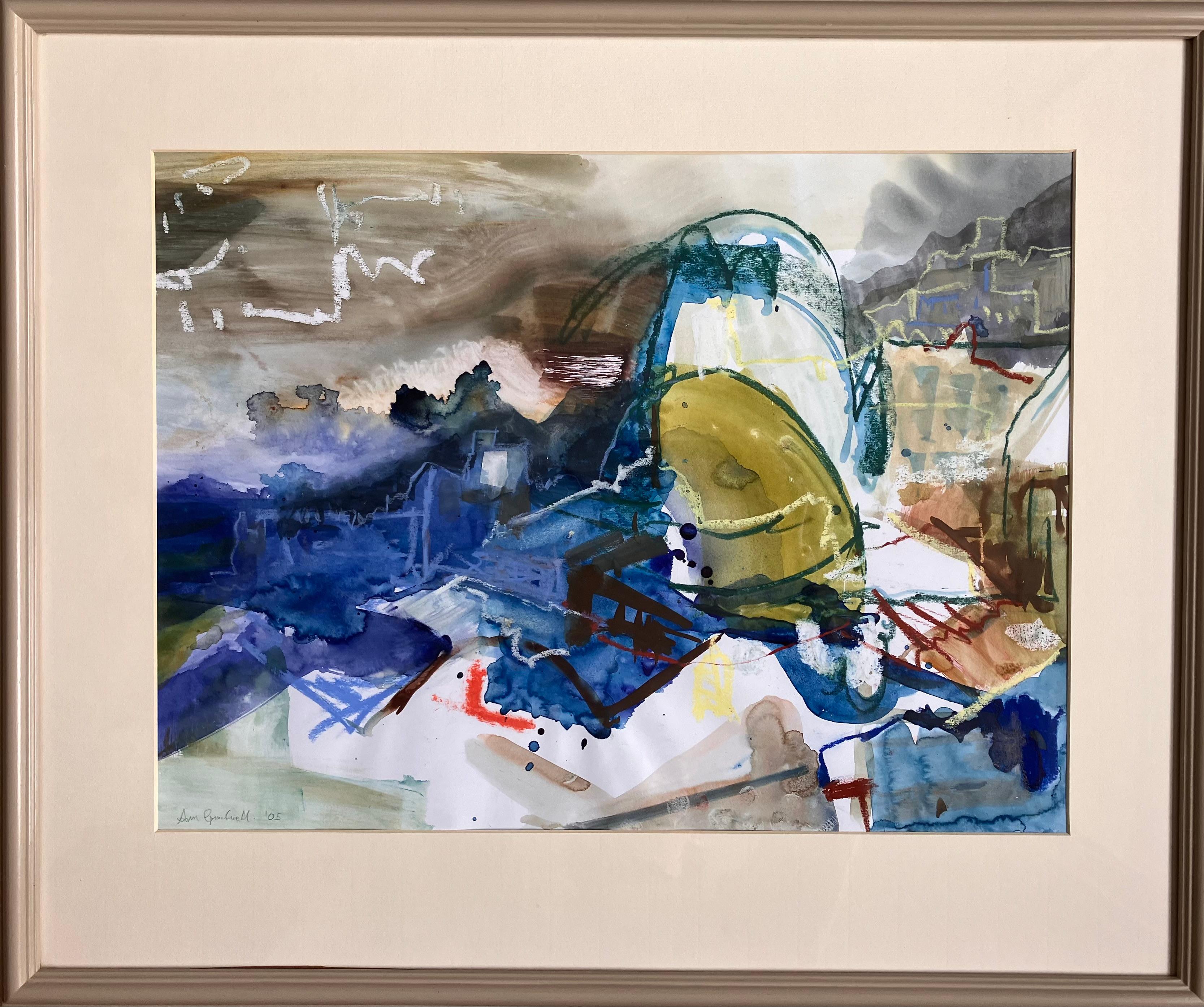 Landscape Painting di Andy Gradwell - Tempesta notturna a Napoli. Quadro originale firmato  c 2005