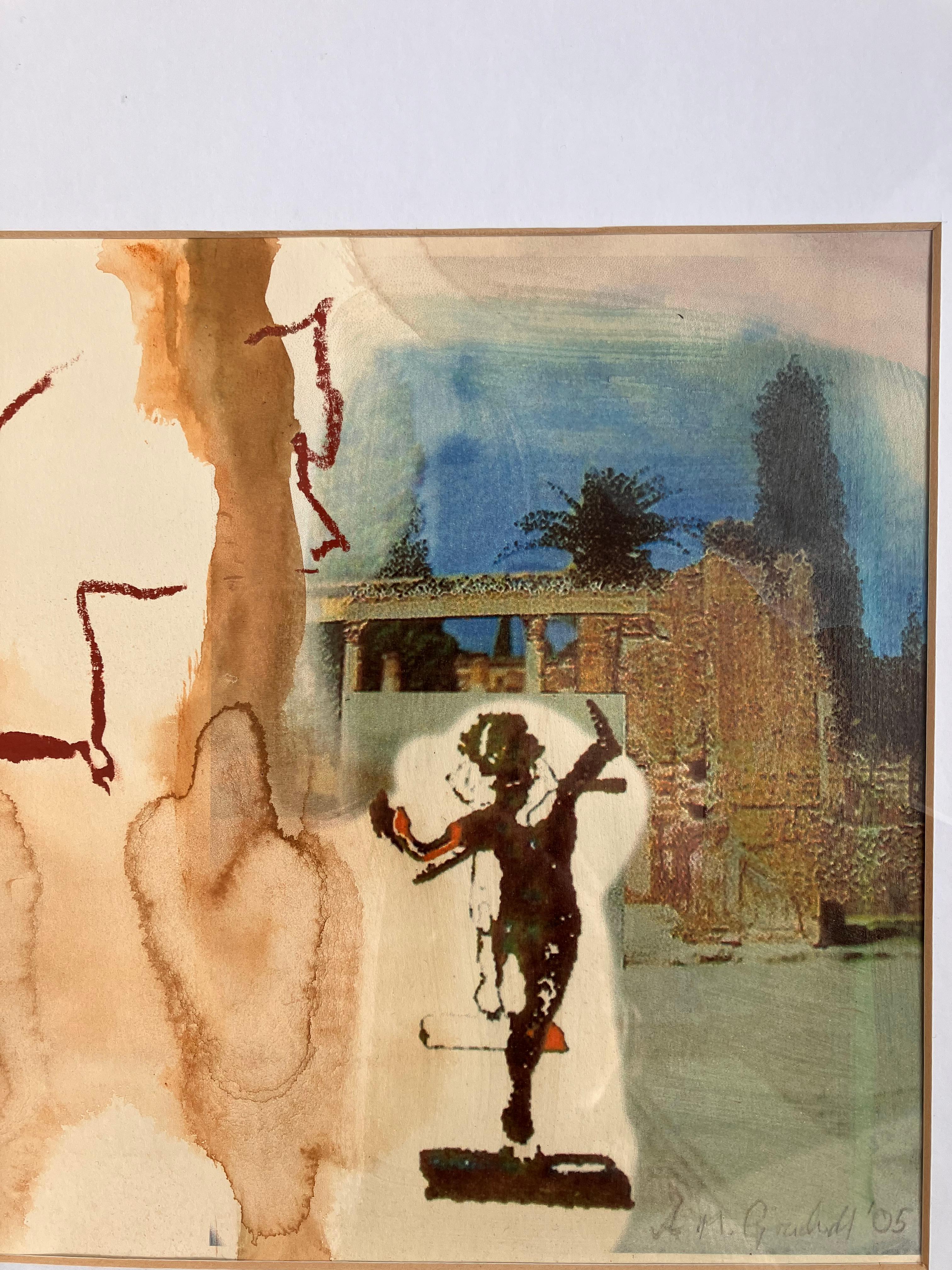Pompei II, Unearthed Material. , signed mixed media painting c2005 - Beige Landscape Painting by Andy Gradwell