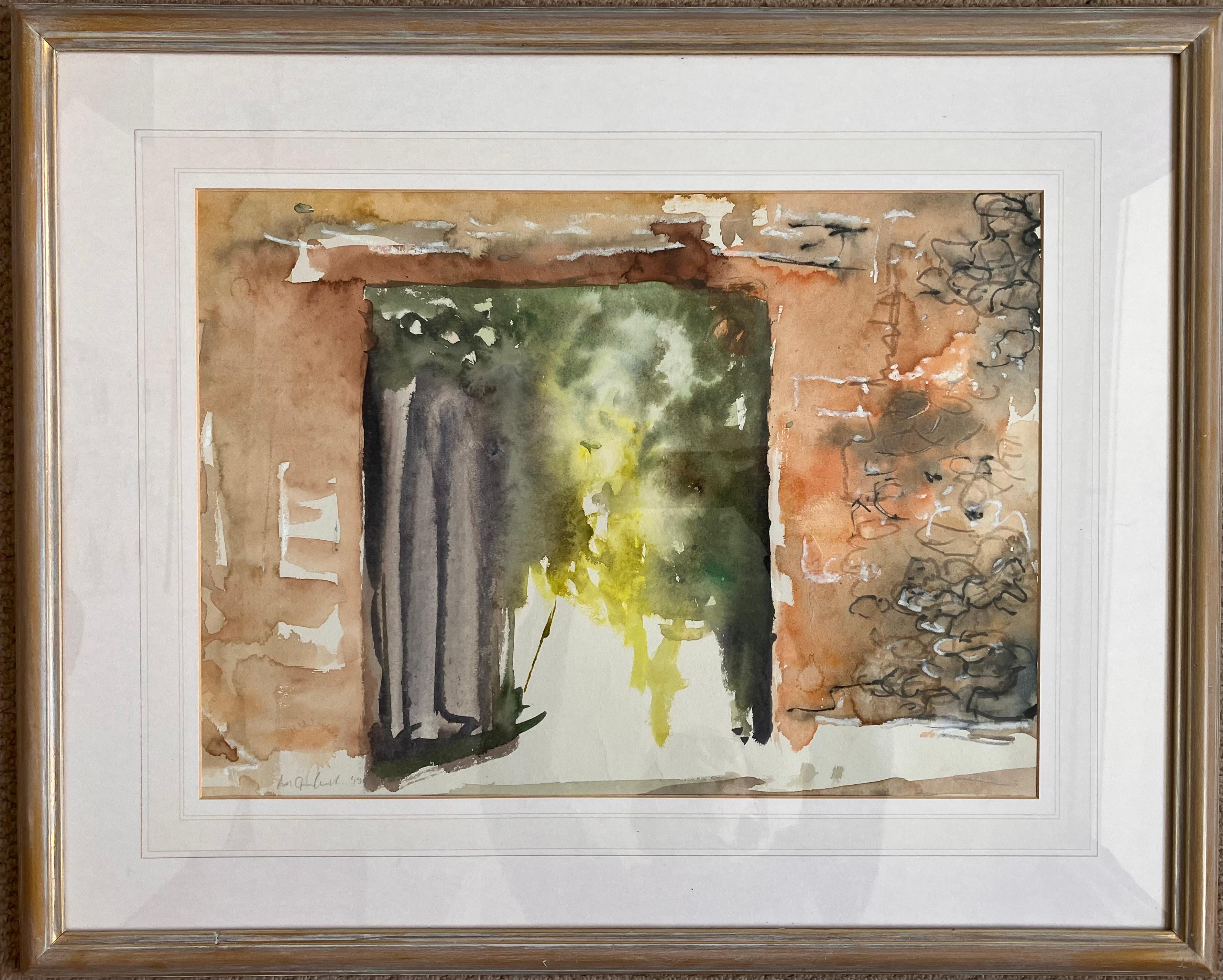 „Pompeii Eingang zu Gärten“, signiertes Originalgemälde, ca. 2019 – Painting von Andy Gradwell