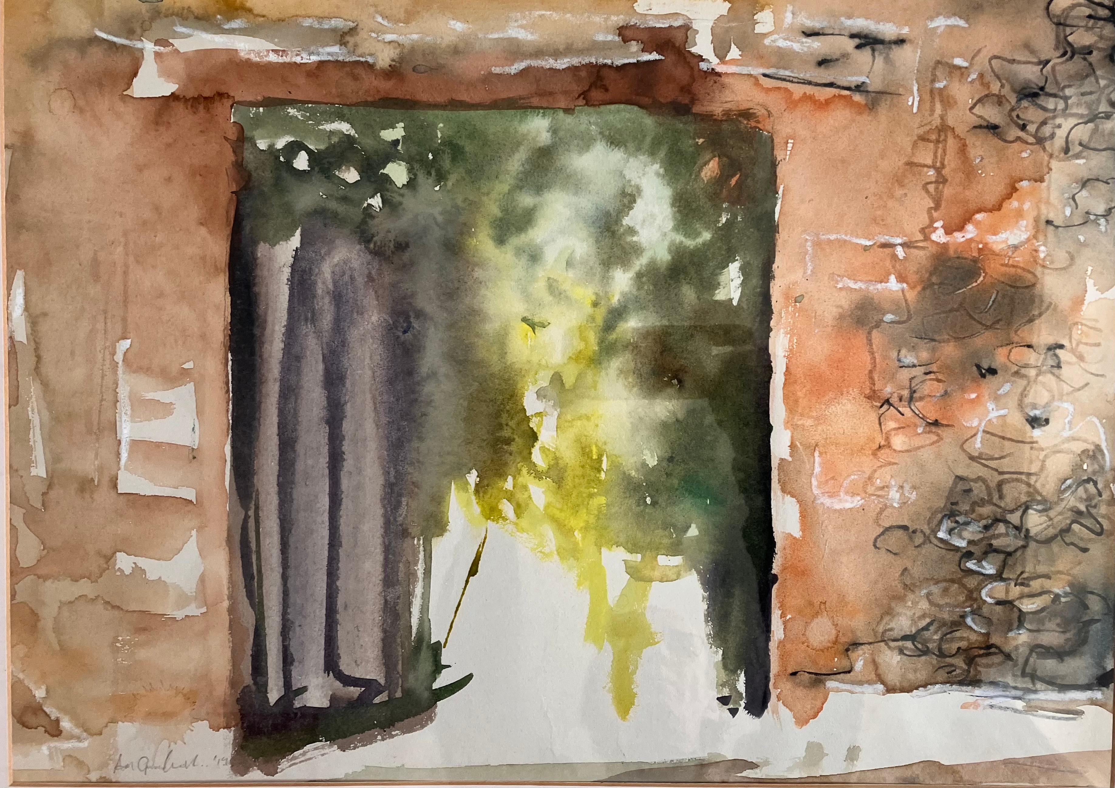 „Pompeii Eingang zu Gärten“, signiertes Originalgemälde, ca. 2019 (Expressionismus), Painting, von Andy Gradwell