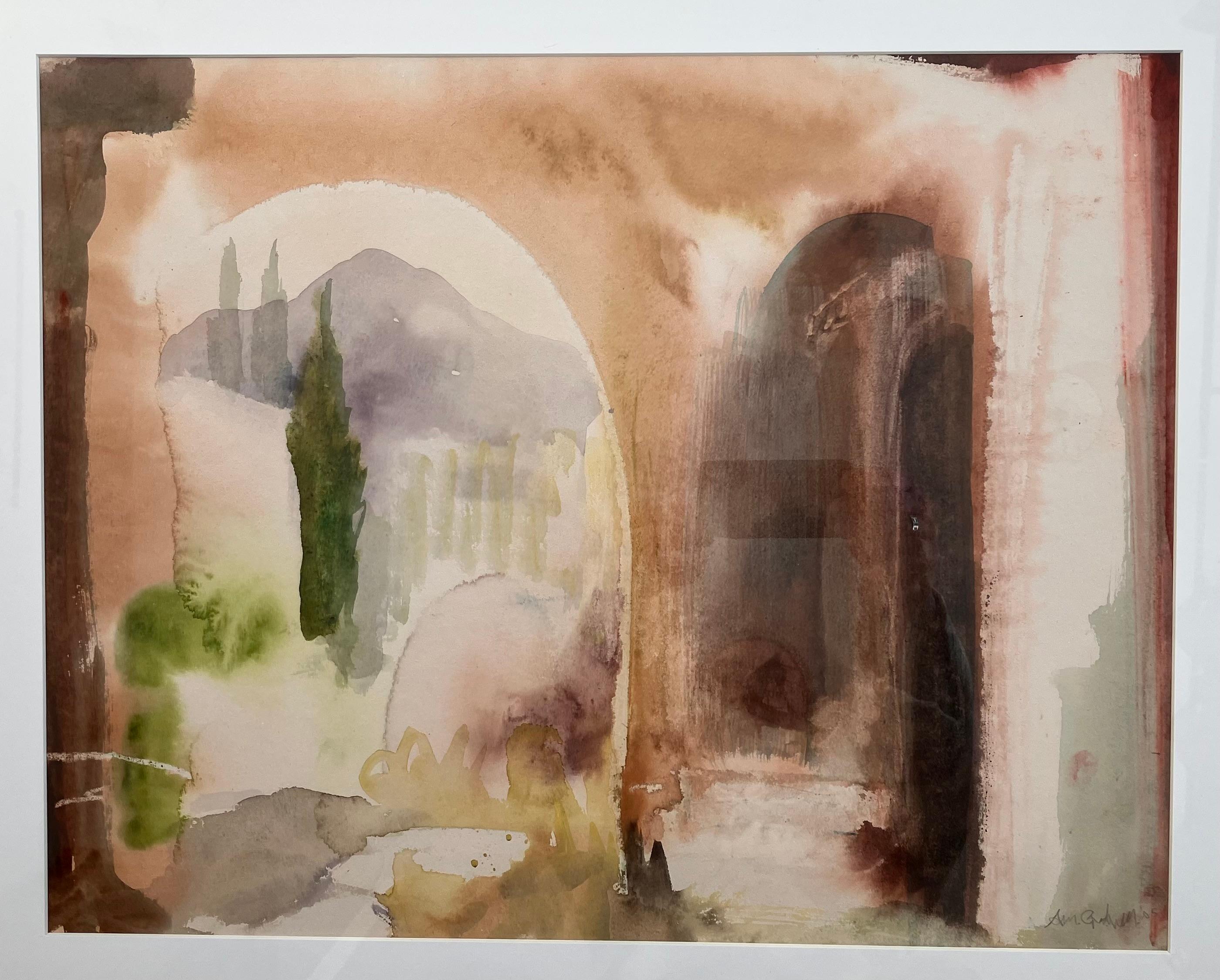 Pompeii, Licht und Schatten, signiertes Originalgemälde um 2005 – Painting von Andy Gradwell
