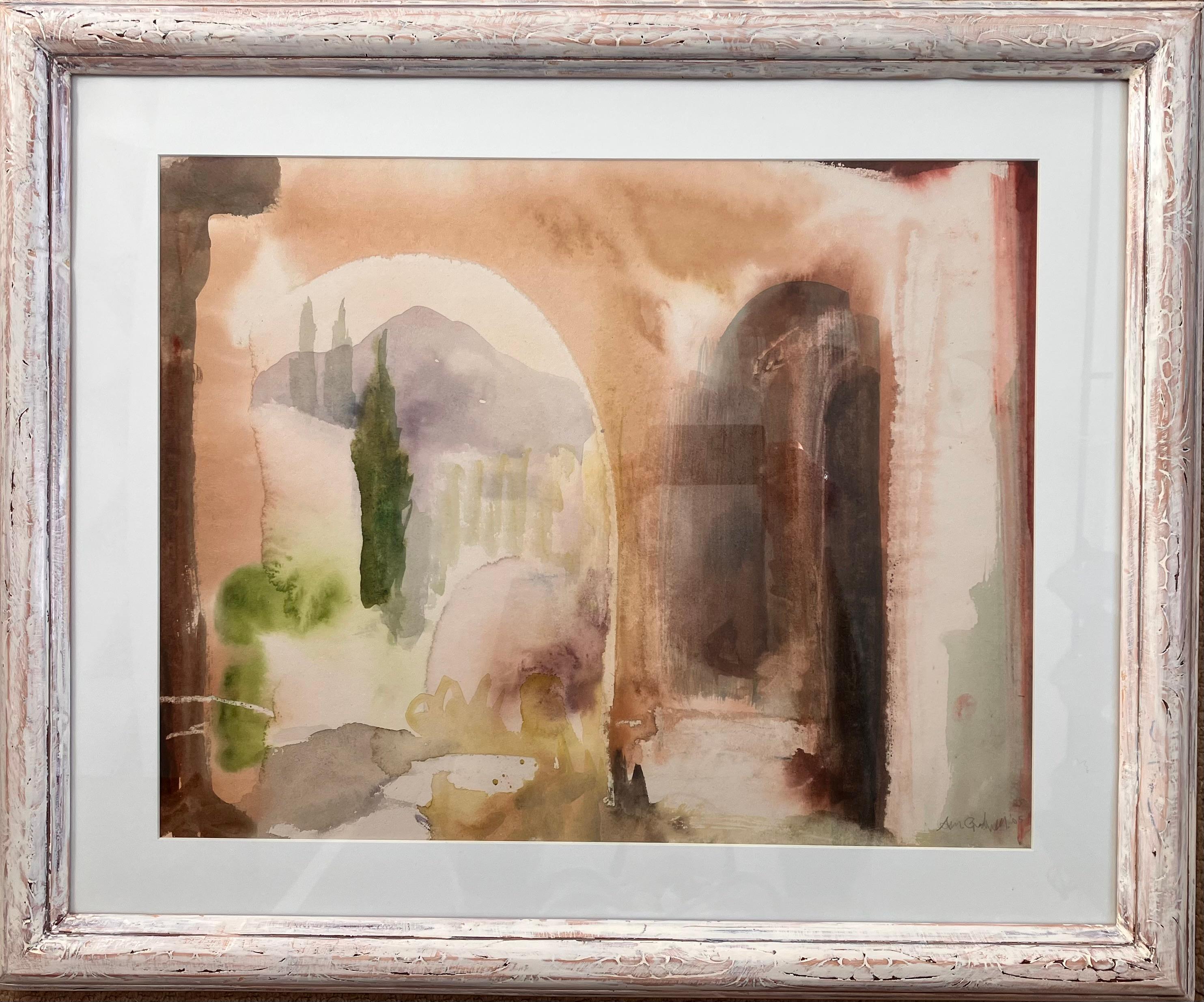 Andy Gradwell Abstract Painting – Pompeii, Licht und Schatten, signiertes Originalgemälde um 2005