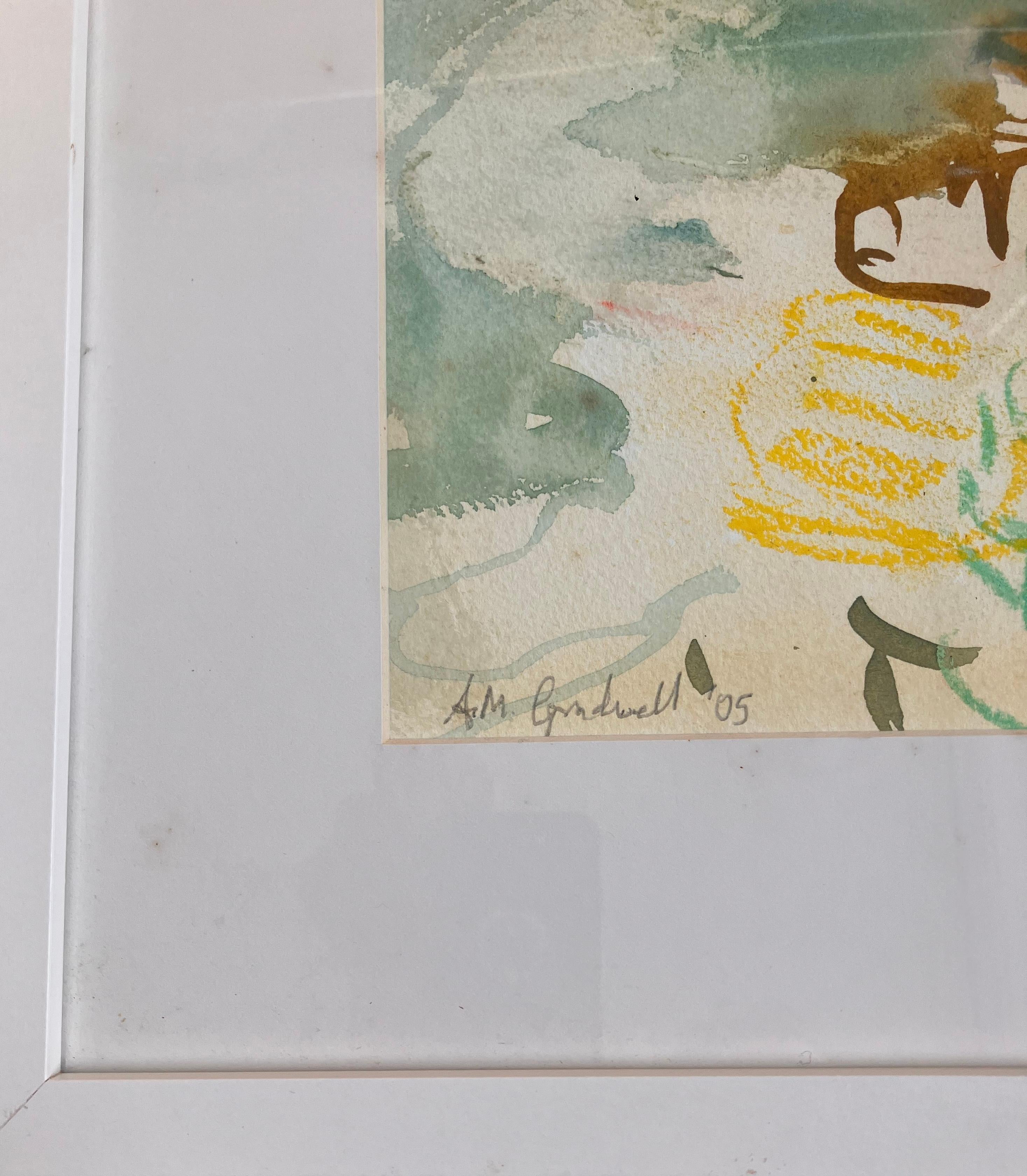 Positano, dipinto originale firmato da Andy Gradwell circa 2005
acquerello e pastello su carta 26 cm x 36 cm
cornice smaltata bianca 43 cm x 53 cm
Una vista astratta della città costiera e del paesaggio che si affaccia sul mare.
Il flusso libero