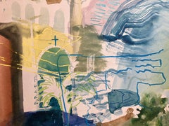 'Positano, on the Amalfi Coast' original mixed media painting. , signed 2005.