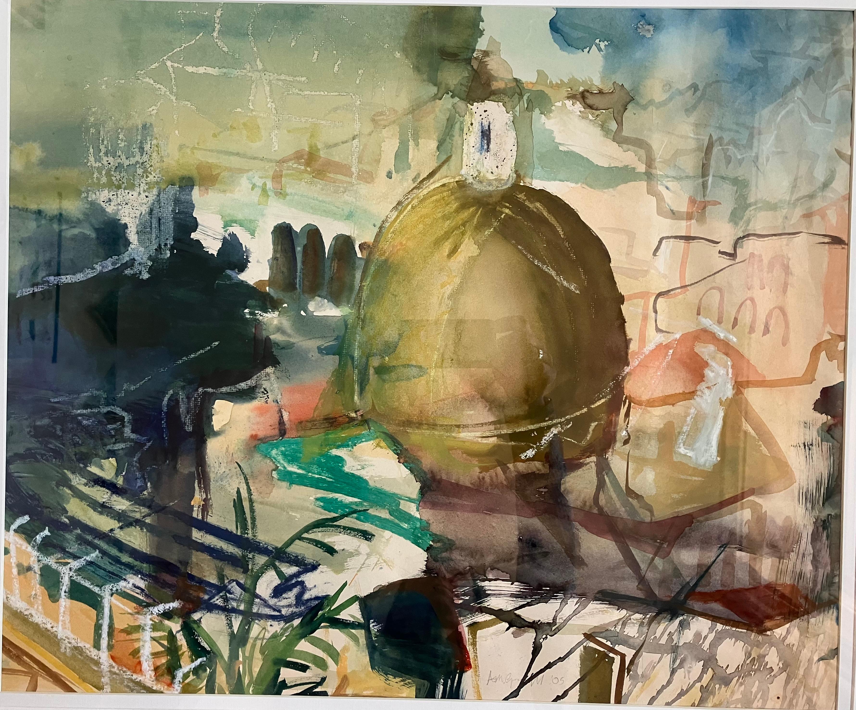 'Positano' dipinto originale a tecnica mista firmato c2005 - Painting di Andy Gradwell
