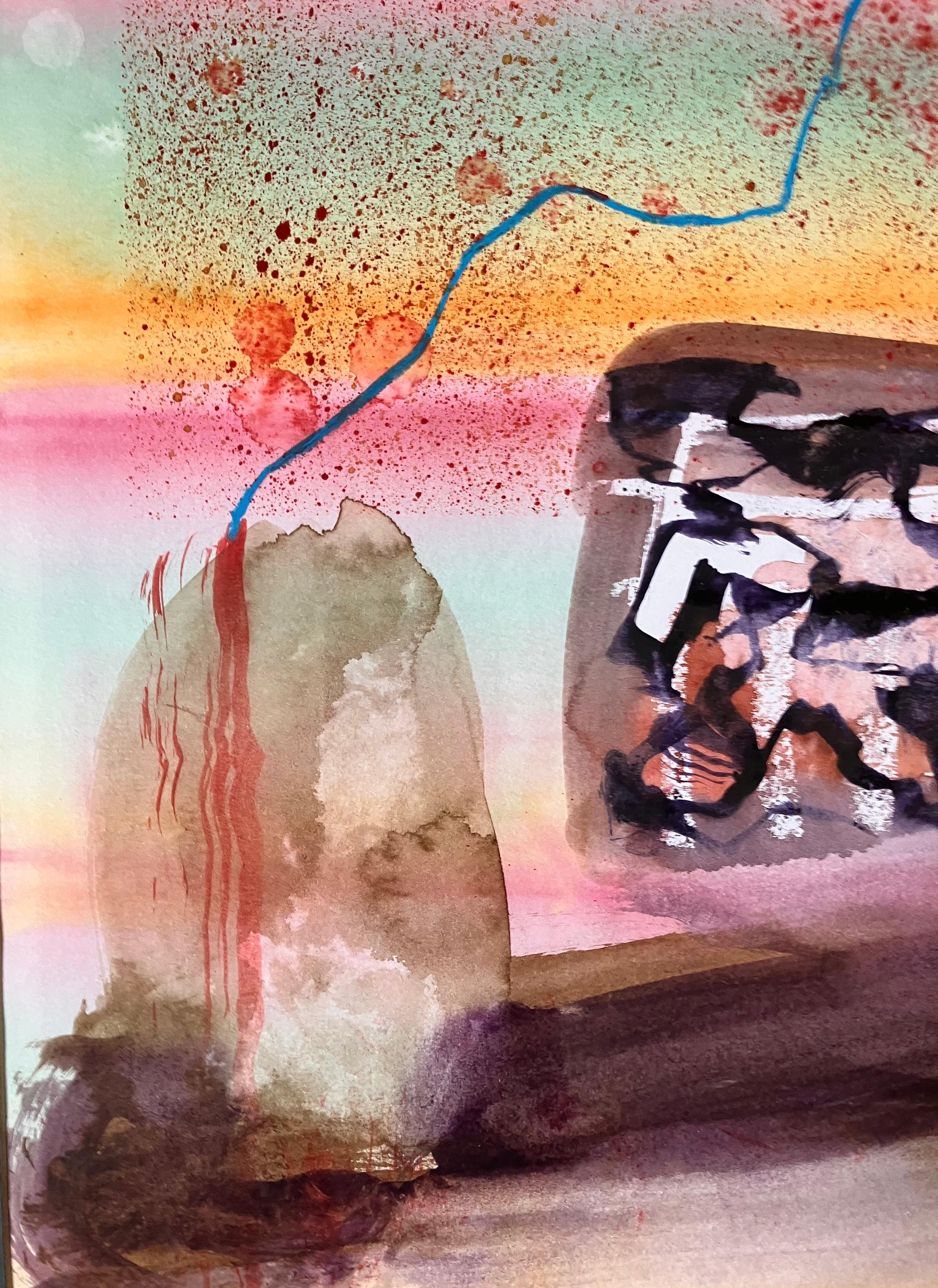Cavalcata della pianura di Salisbury n. 3  Tecnica mista. Pittura originale firmata c 2019 - Painting Espressionismo astratto di Andy Gradwell